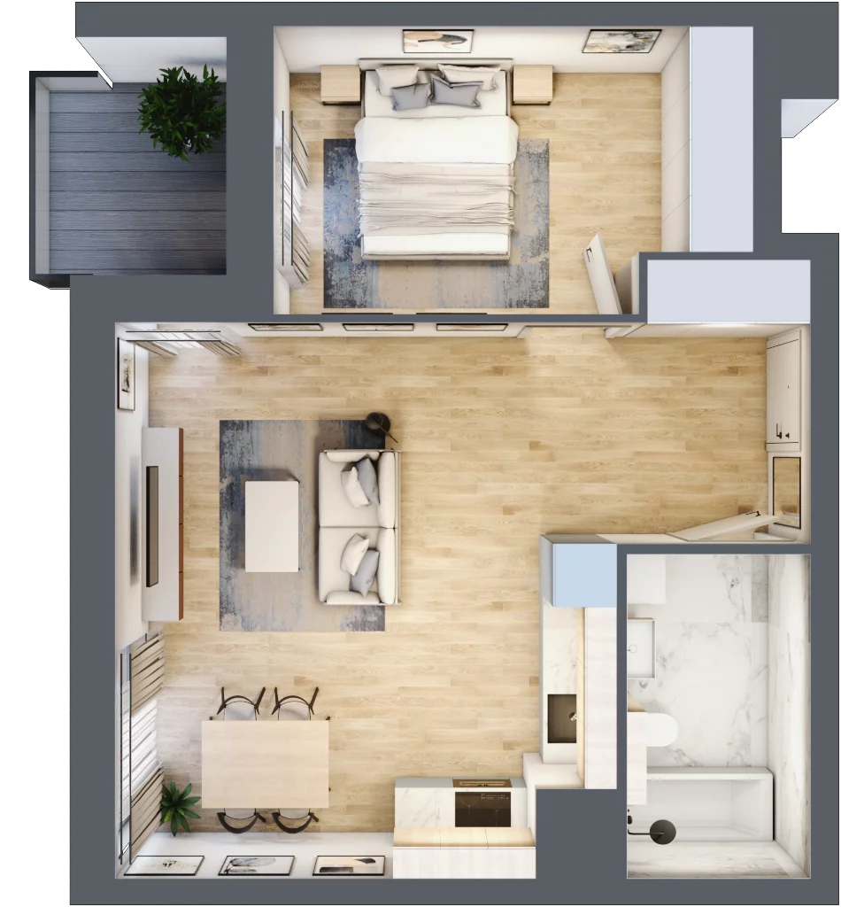 2 pokoje, mieszkanie 46,65 m², piętro 3, oferta nr 1A.3.33, Francuska Park VIIIB, Katowice, Osiedle Paderewskiego-Muchowiec, Muchowiec, ul. Szybowcowa
