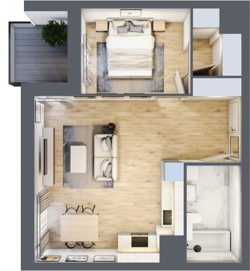2 pokoje, mieszkanie 47,10 m², piętro 3, oferta nr 1A.3.31, Francuska Park VIIIB, Katowice, Osiedle Paderewskiego-Muchowiec, Muchowiec, ul. Szybowcowa