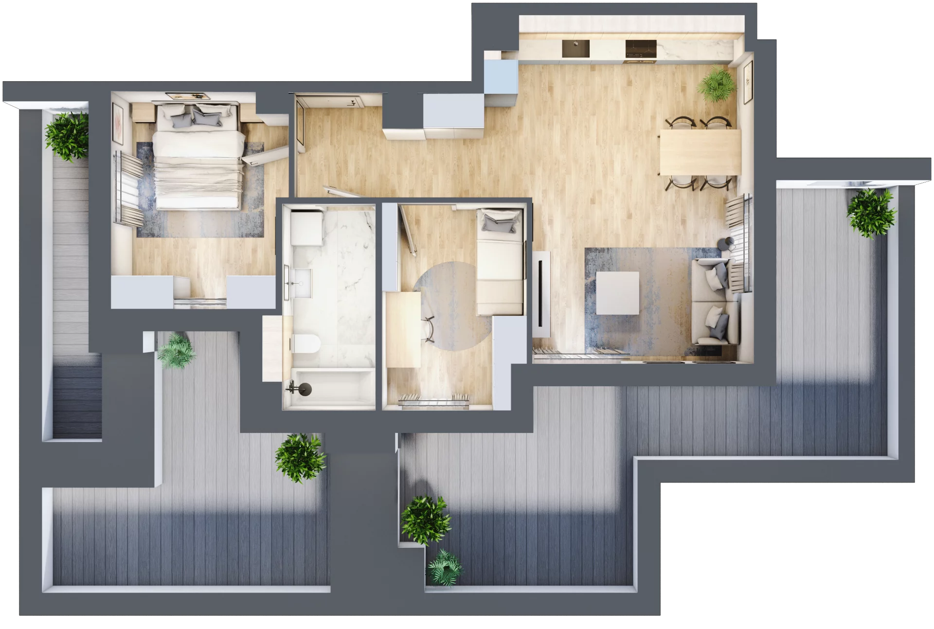 3 pokoje, mieszkanie 59,28 m², piętro 3, oferta nr 1.3.7, Zakątek Harmonia III, Warszawa, Białołęka, Szamocin, ul. Płochocińska