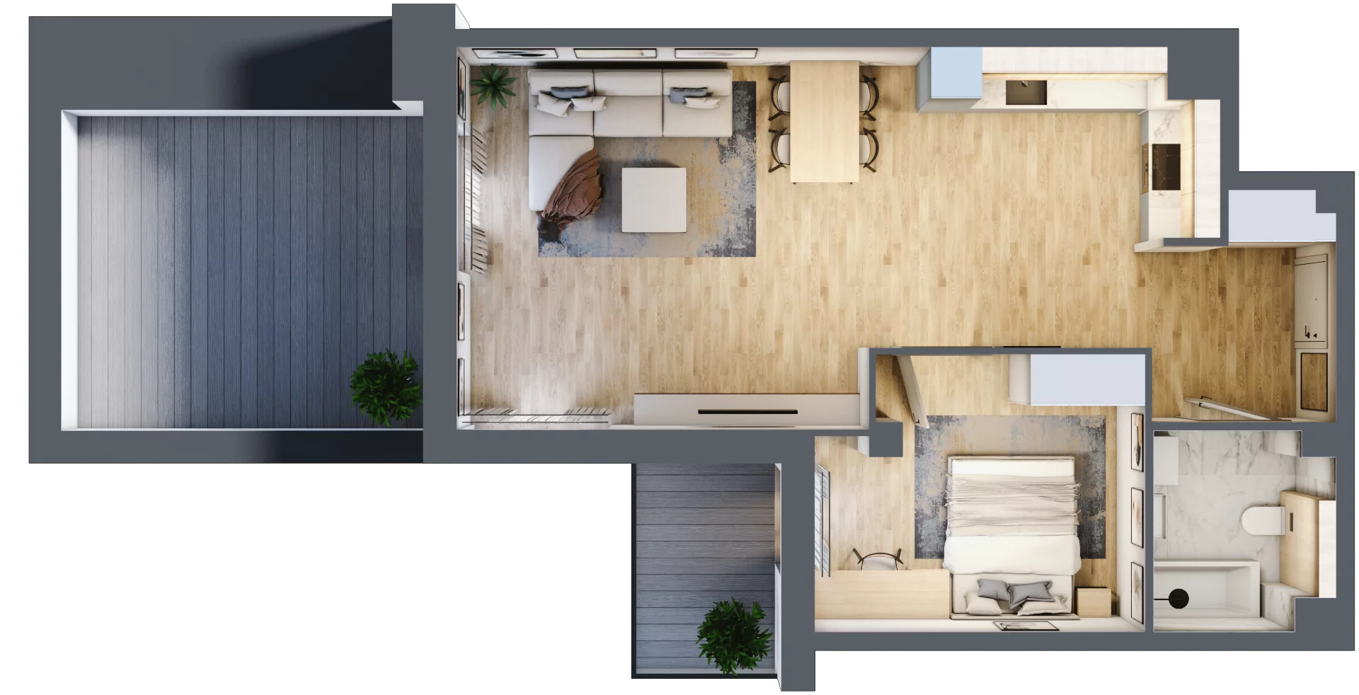 2 pokoje, mieszkanie 57,27 m², piętro 2, oferta nr 1.2.11, Zakątek Harmonia III, Warszawa, Białołęka, Szamocin, ul. Płochocińska