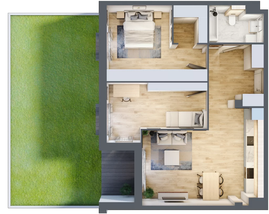3 pokoje, mieszkanie 73,08 m², parter, oferta nr 2.0.9, Zakątek Harmonia III, Warszawa, Białołęka, Szamocin, ul. Płochocińska