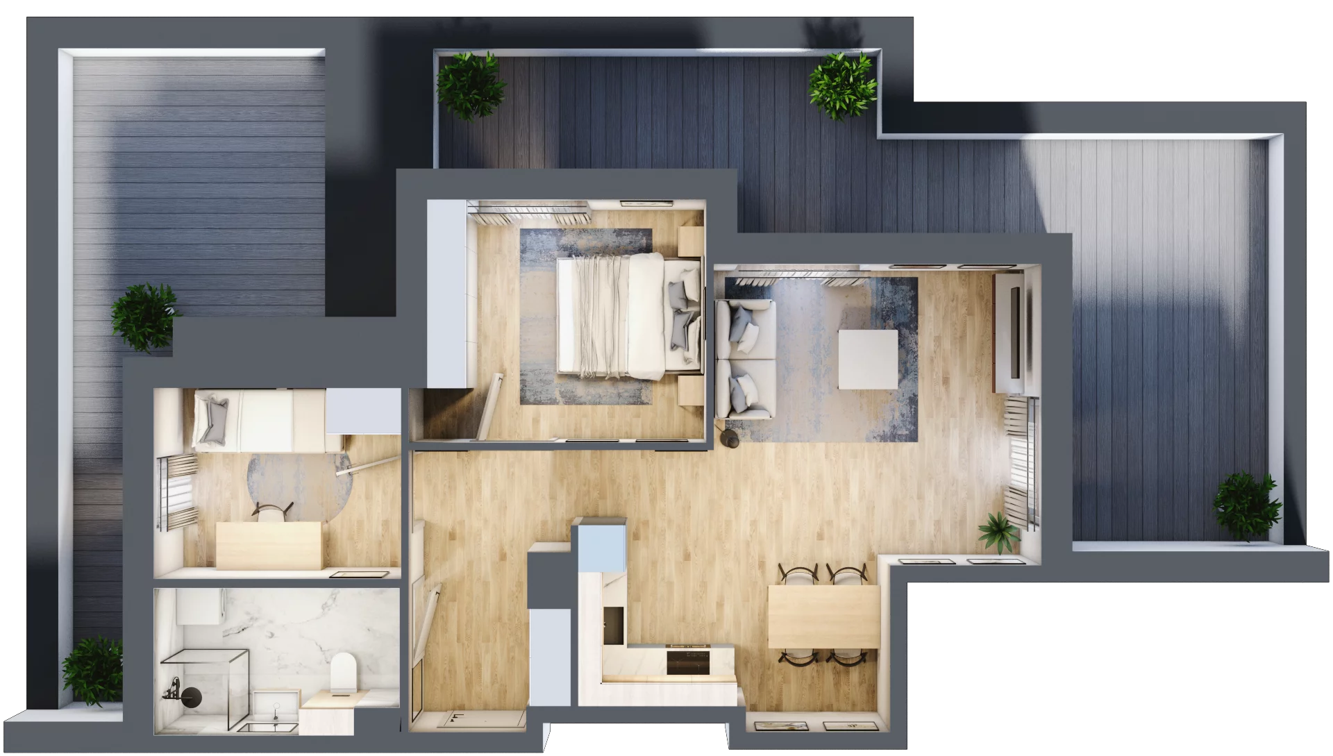 3 pokoje, mieszkanie 58,72 m², piętro 3, oferta nr 2.3.1, Zakątek Harmonia III, Warszawa, Białołęka, Szamocin, ul. Płochocińska