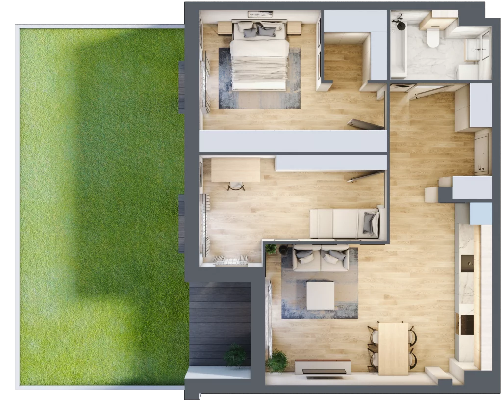 3 pokoje, mieszkanie 73,08 m², parter, oferta nr 4.0.9, Zakątek Harmonia III, Warszawa, Białołęka, Szamocin, ul. Płochocińska