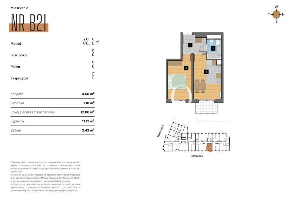 Mieszkanie na sprzedaż, 32,12 m², 2 pokoje, 2 piętro, oferta nr 2741/464/OMS