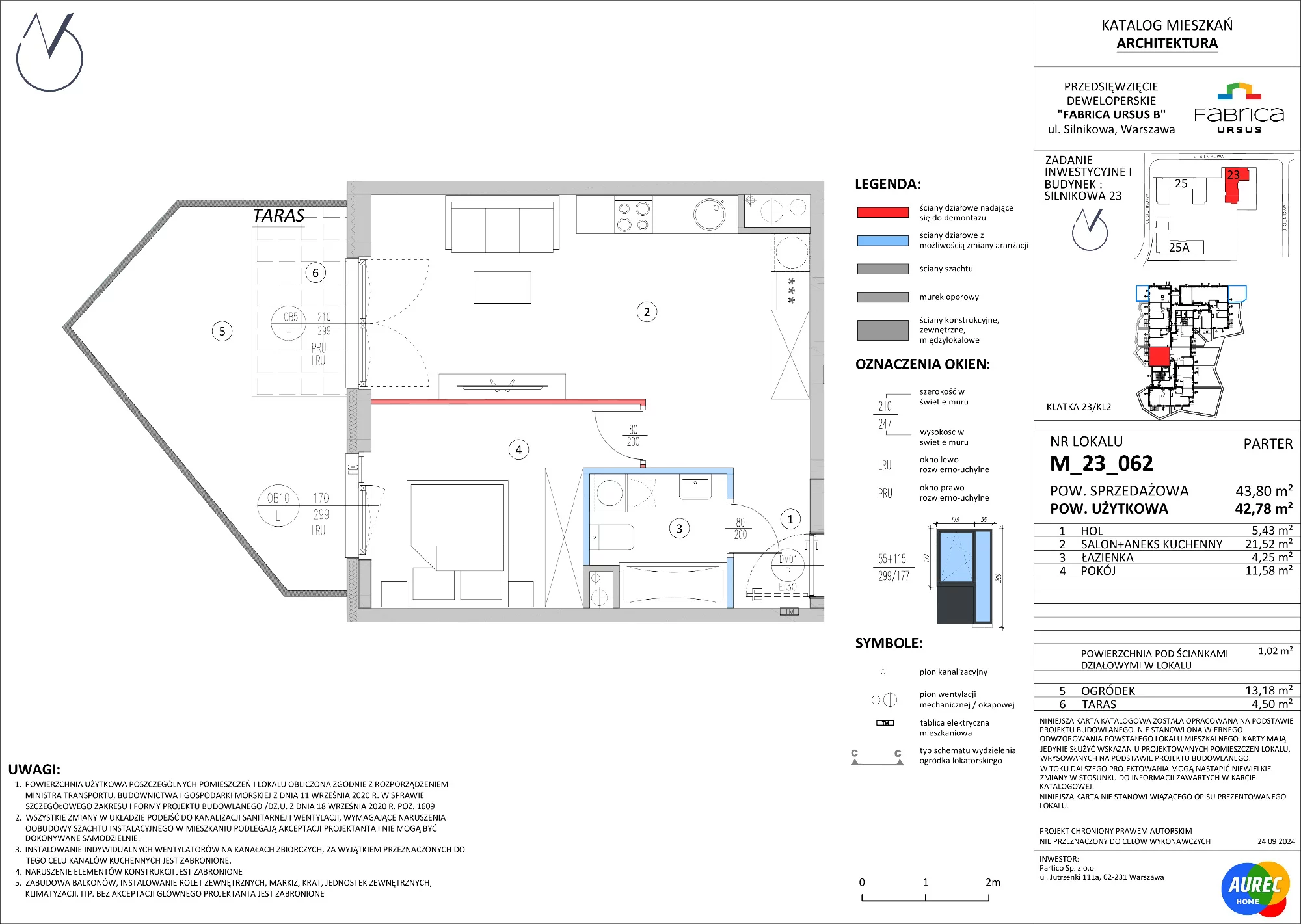 2 pokoje, mieszkanie 42,78 m², parter, oferta nr M_23_062, Fabrica URSUS - Etap B, Warszawa, Ursus, Szamoty, ul. Silnikowa 23, 25