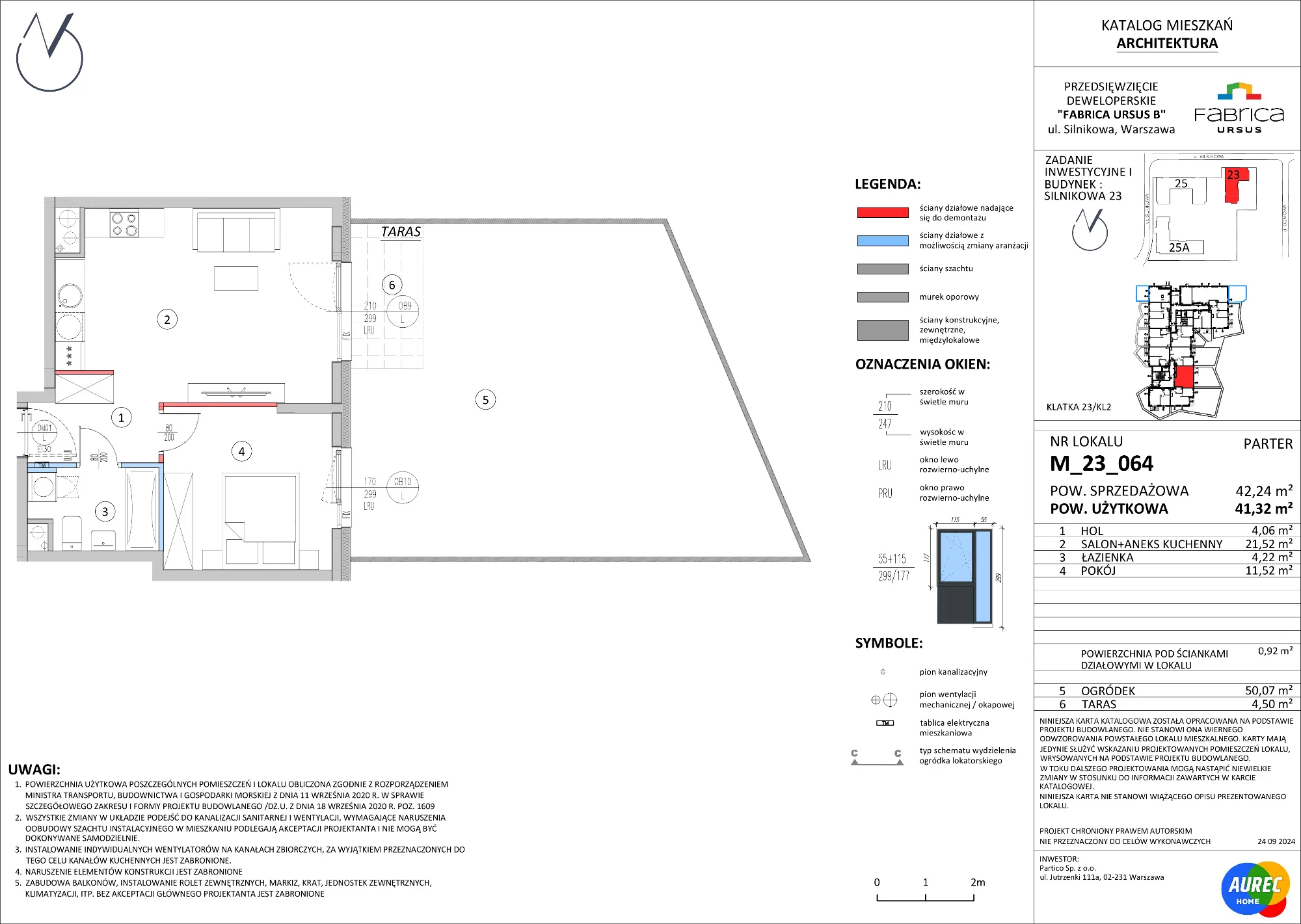 2 pokoje, mieszkanie 41,32 m², parter, oferta nr M_23_064, Fabrica URSUS - Etap B, Warszawa, Ursus, Szamoty, ul. Silnikowa 23, 25