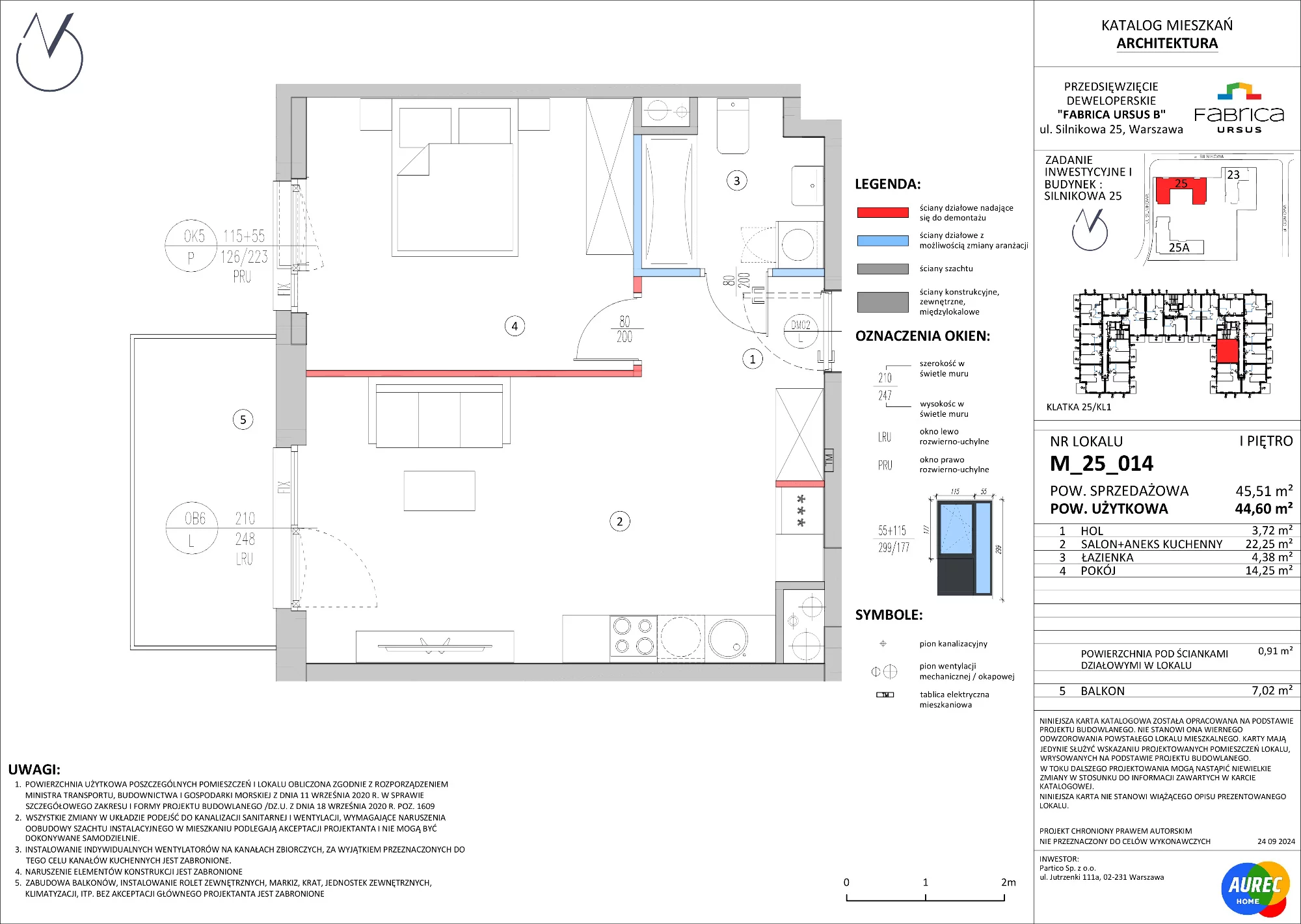 2 pokoje, mieszkanie 44,60 m², piętro 1, oferta nr M_25_014, Fabrica URSUS - Etap B, Warszawa, Ursus, Szamoty, ul. Silnikowa 23, 25
