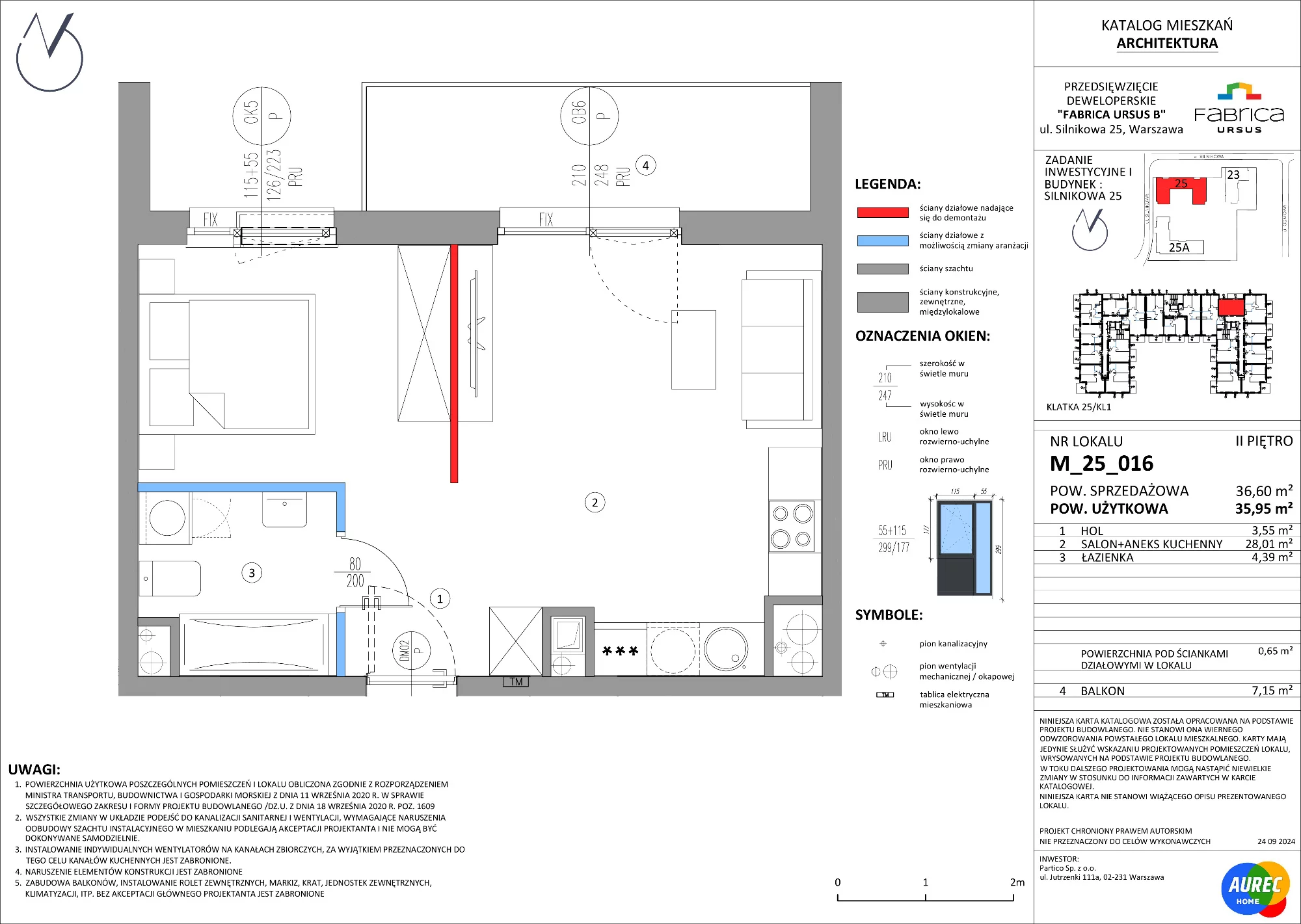 Mieszkanie 35,95 m², piętro 2, oferta nr M_25_016, Fabrica URSUS - Etap B, Warszawa, Ursus, Szamoty, ul. Silnikowa 23, 25