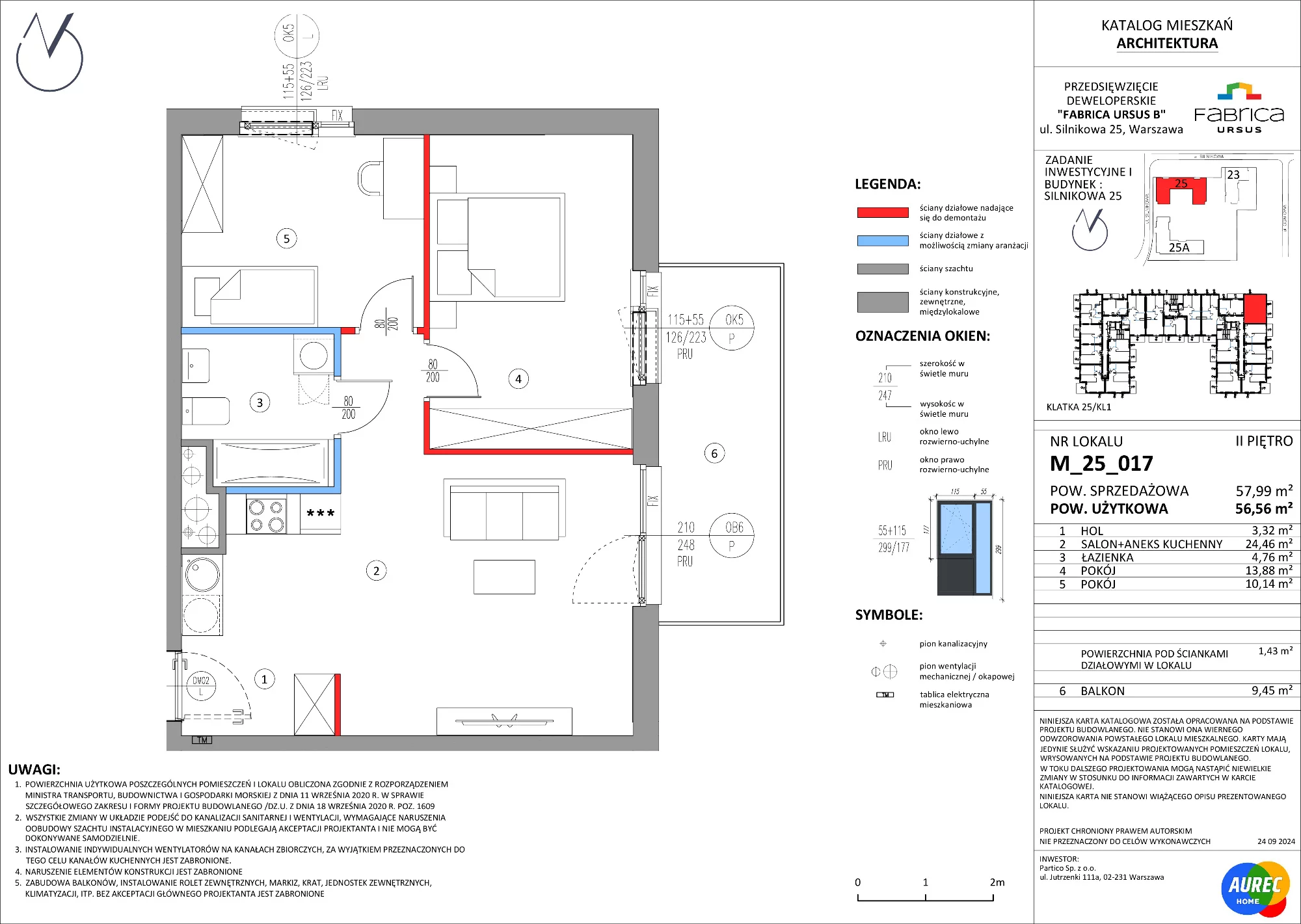 3 pokoje, mieszkanie 56,56 m², piętro 2, oferta nr M_25_017, Fabrica URSUS - Etap B, Warszawa, Ursus, Szamoty, ul. Silnikowa 23, 25