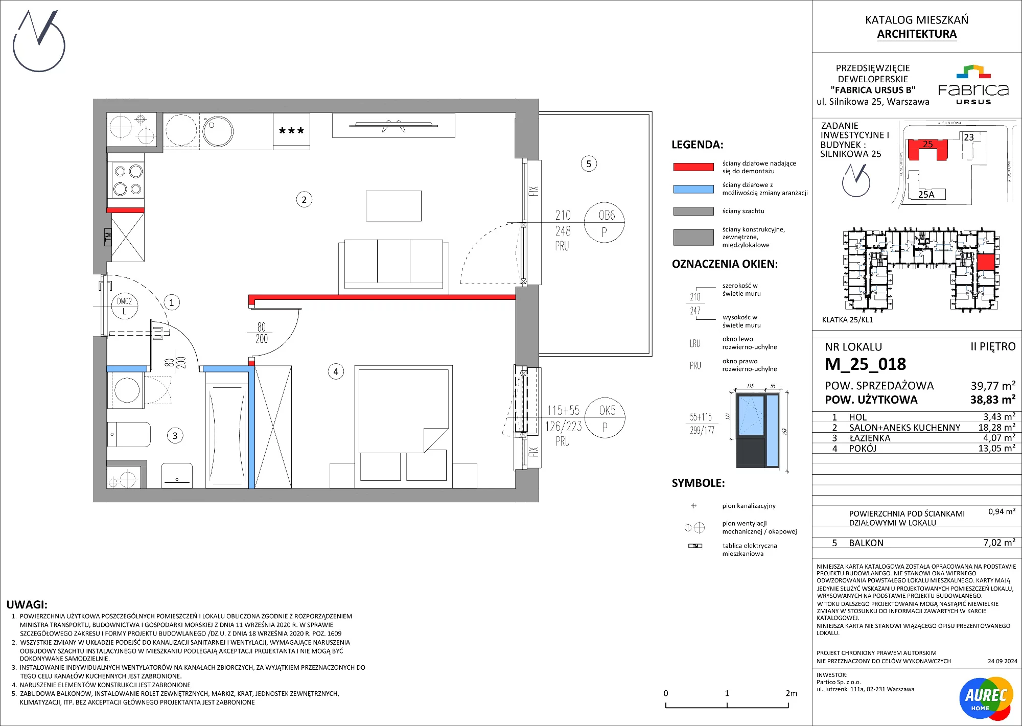 Mieszkanie 38,83 m², piętro 2, oferta nr M_25_018, Fabrica URSUS - Etap B, Warszawa, Ursus, Szamoty, ul. Silnikowa 23, 25