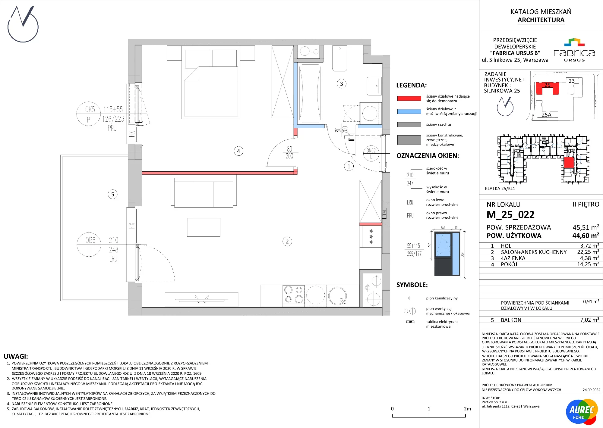 2 pokoje, mieszkanie 44,60 m², piętro 2, oferta nr M_25_022, Fabrica URSUS - Etap B, Warszawa, Ursus, Szamoty, ul. Silnikowa 23, 25