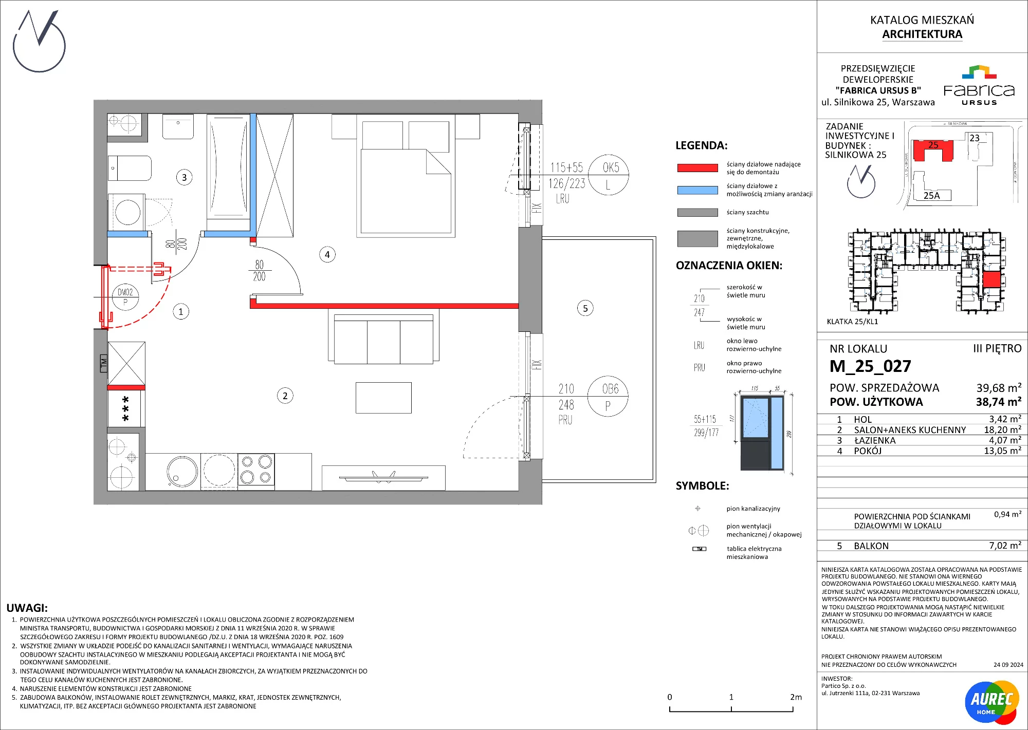 Mieszkanie 38,74 m², piętro 3, oferta nr M_25_027, Fabrica URSUS - Etap B, Warszawa, Ursus, Szamoty, ul. Silnikowa 23, 25