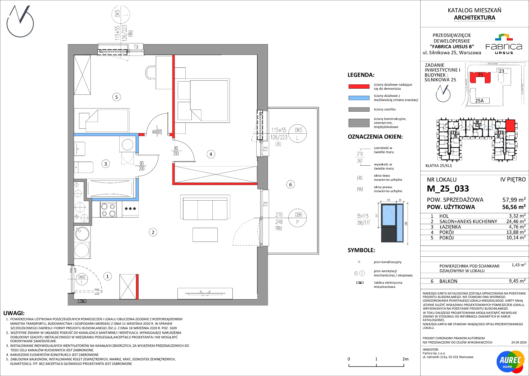 3 pokoje, mieszkanie 56,56 m², piętro 4, oferta nr M_25_033, Fabrica URSUS - Etap B, Warszawa, Ursus, Szamoty, ul. Silnikowa 23, 25