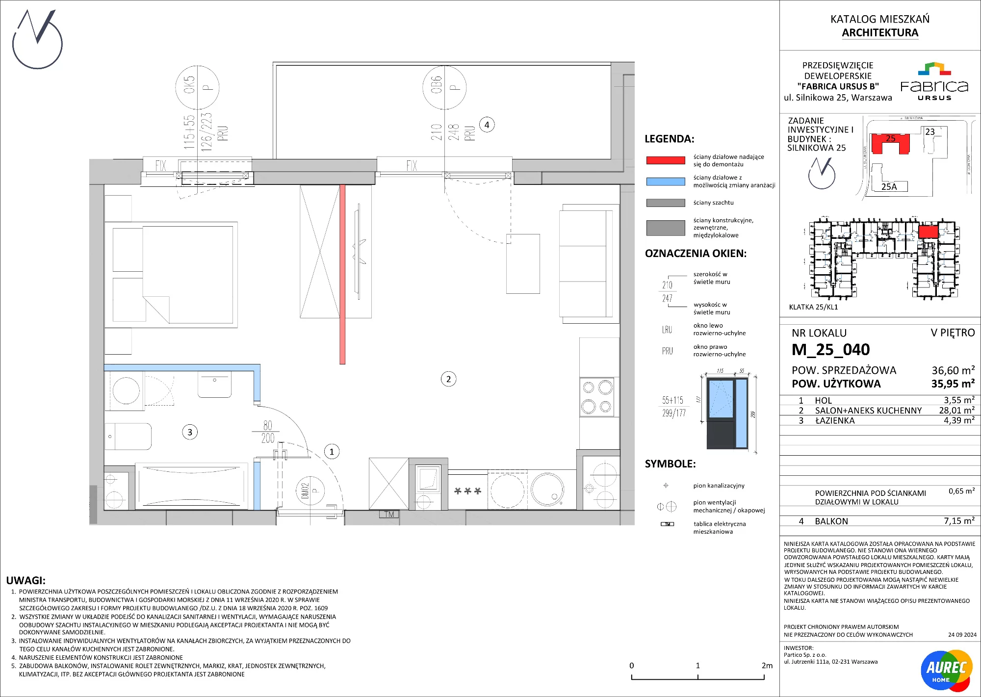 Mieszkanie 35,95 m², piętro 5, oferta nr M_25_040, Fabrica URSUS - Etap B, Warszawa, Ursus, Szamoty, ul. Silnikowa 23, 25