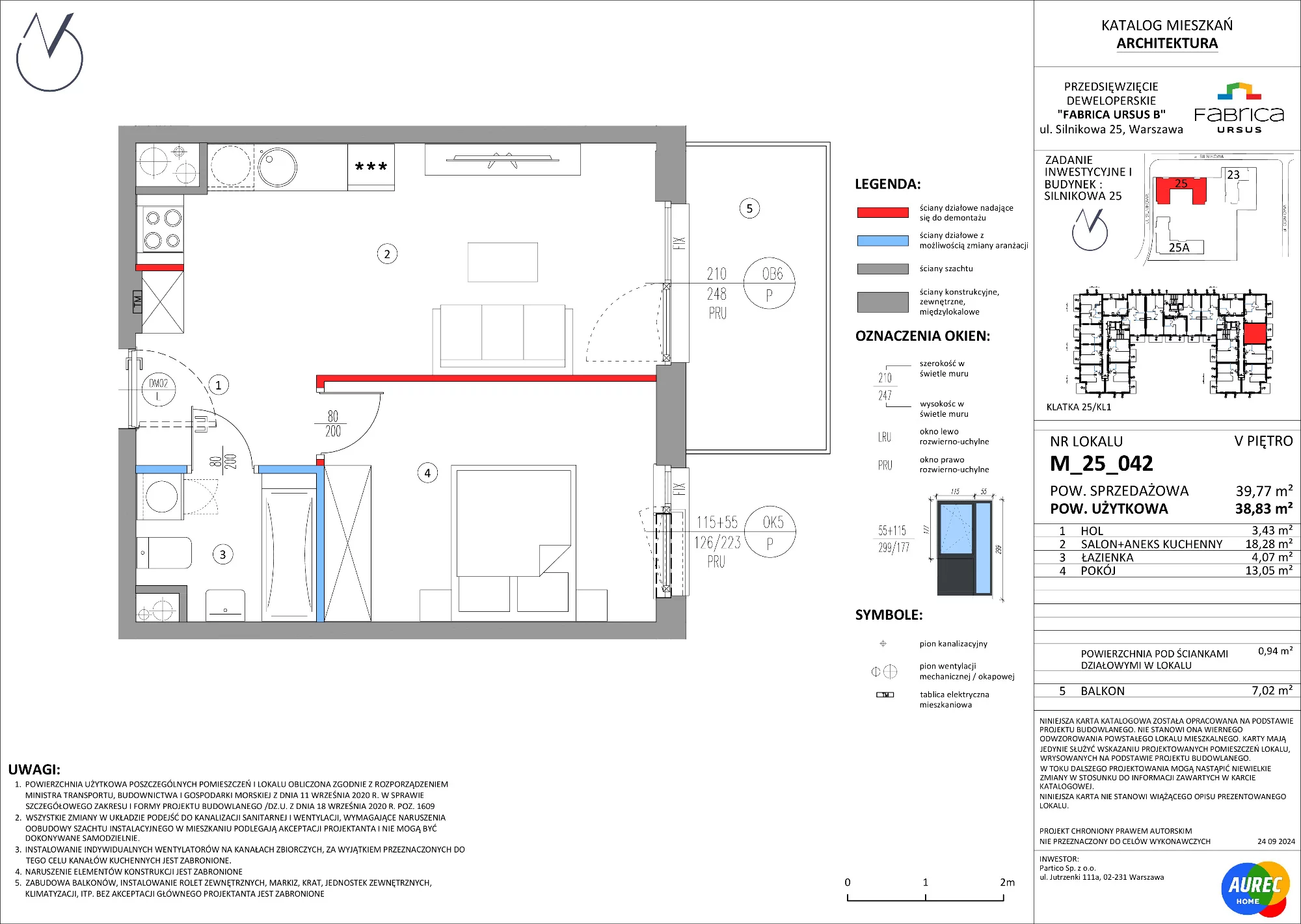 Mieszkanie 38,83 m², piętro 5, oferta nr M_25_042, Fabrica URSUS - Etap B, Warszawa, Ursus, Szamoty, ul. Silnikowa 23, 25