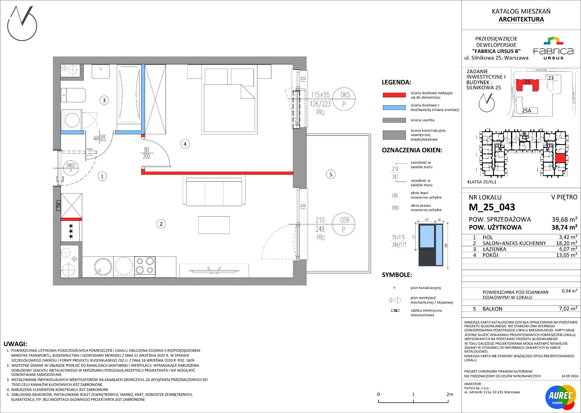 Mieszkanie 38,74 m², piętro 5, oferta nr M_25_043, Fabrica URSUS - Etap B, Warszawa, Ursus, Szamoty, ul. Silnikowa 23, 25