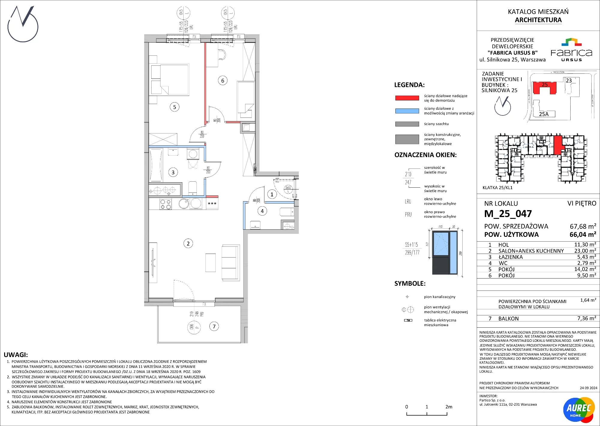 3 pokoje, mieszkanie 66,04 m², piętro 6, oferta nr M_25_047, Fabrica URSUS - Etap B, Warszawa, Ursus, Szamoty, ul. Silnikowa 23, 25
