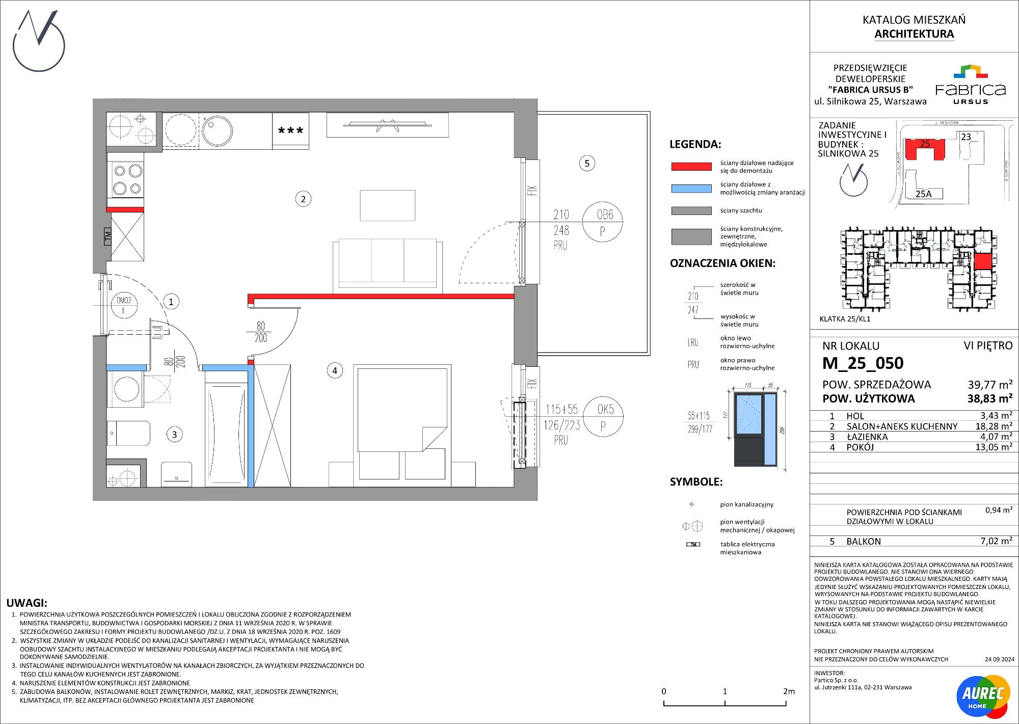 Mieszkanie 38,83 m², piętro 6, oferta nr M_25_050, Fabrica URSUS - Etap B, Warszawa, Ursus, Szamoty, ul. Silnikowa 23, 25