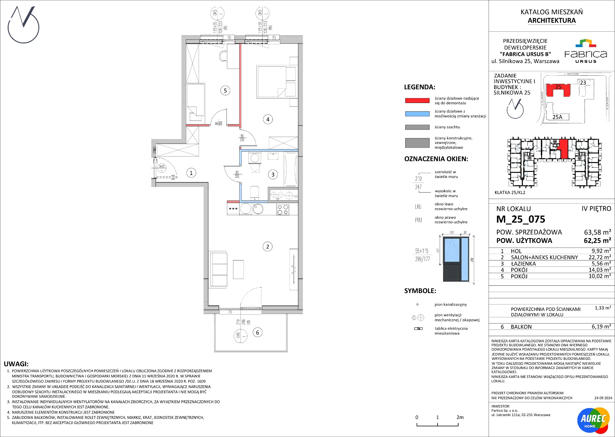 3 pokoje, mieszkanie 62,25 m², piętro 4, oferta nr M_25_075, Fabrica URSUS - Etap B, Warszawa, Ursus, Szamoty, ul. Silnikowa 23, 25