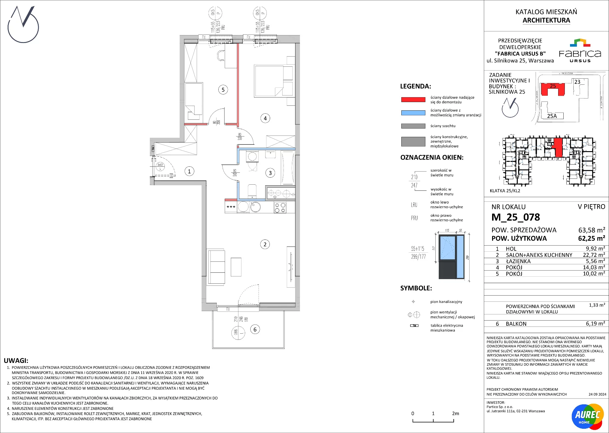 3 pokoje, mieszkanie 62,25 m², piętro 5, oferta nr M_25_078, Fabrica URSUS - Etap B, Warszawa, Ursus, Szamoty, ul. Silnikowa 23, 25