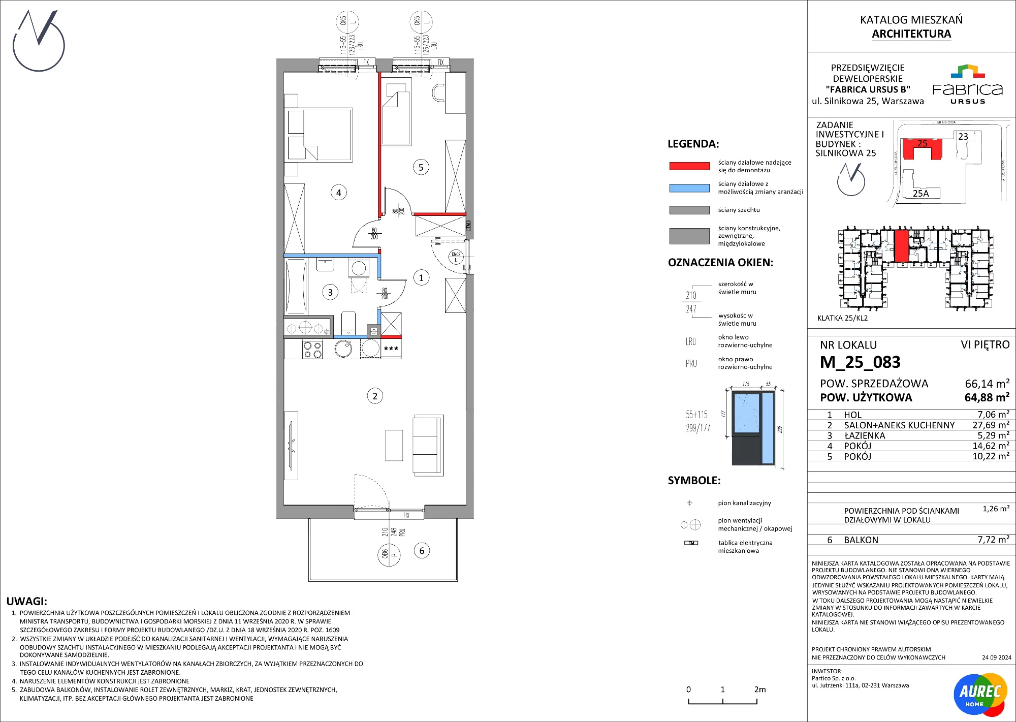 3 pokoje, mieszkanie 64,88 m², piętro 6, oferta nr M_25_083, Fabrica URSUS - Etap B, Warszawa, Ursus, Szamoty, ul. Silnikowa 23, 25