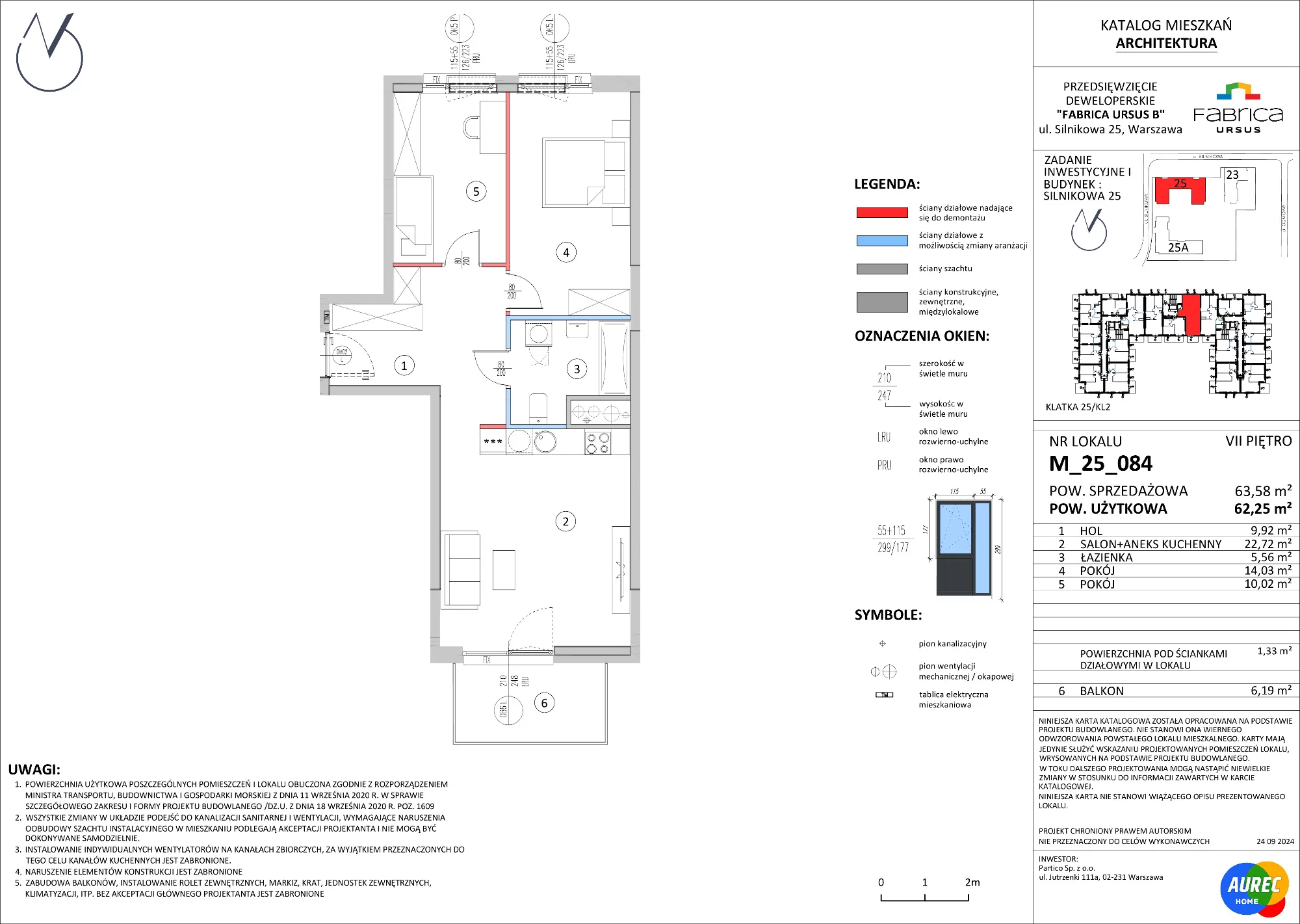 3 pokoje, mieszkanie 62,25 m², piętro 7, oferta nr M_25_084, Fabrica URSUS - Etap B, Warszawa, Ursus, Szamoty, ul. Silnikowa 23, 25