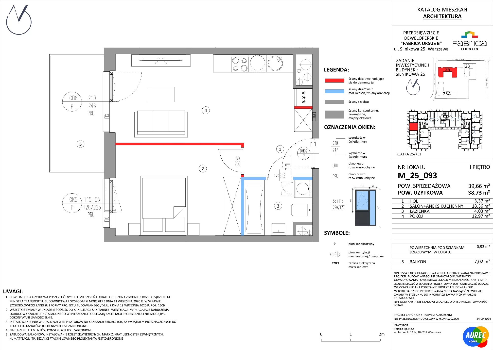 Mieszkanie 38,73 m², piętro 1, oferta nr M_25_093, Fabrica URSUS - Etap B, Warszawa, Ursus, Szamoty, ul. Silnikowa 23, 25