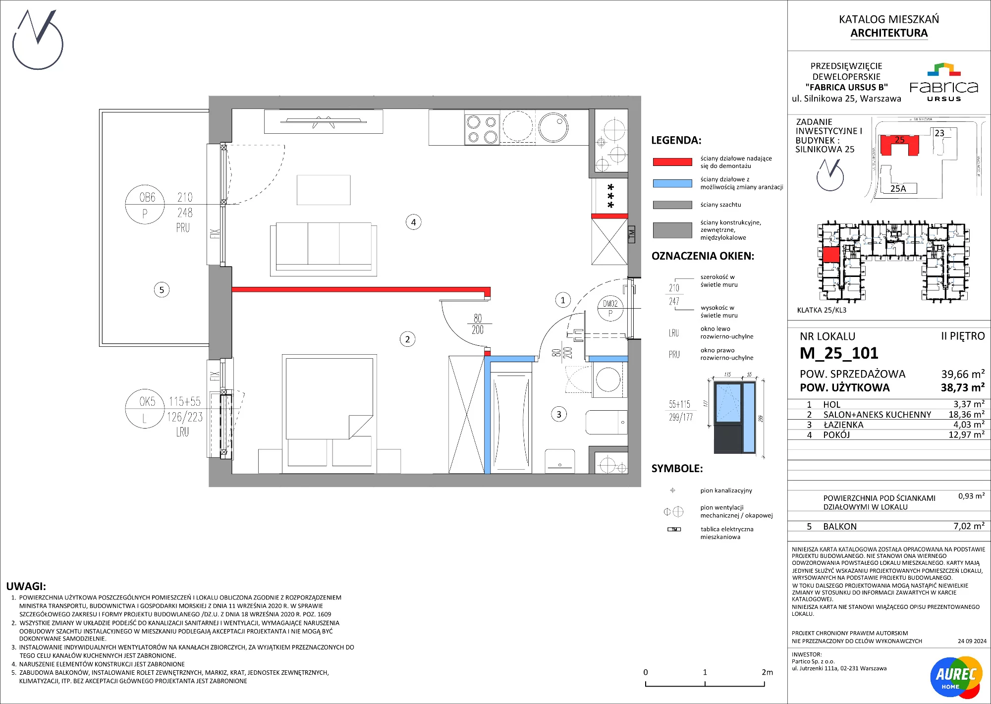 Mieszkanie 38,73 m², piętro 2, oferta nr M_25_101, Fabrica URSUS - Etap B, Warszawa, Ursus, Szamoty, ul. Silnikowa 23, 25