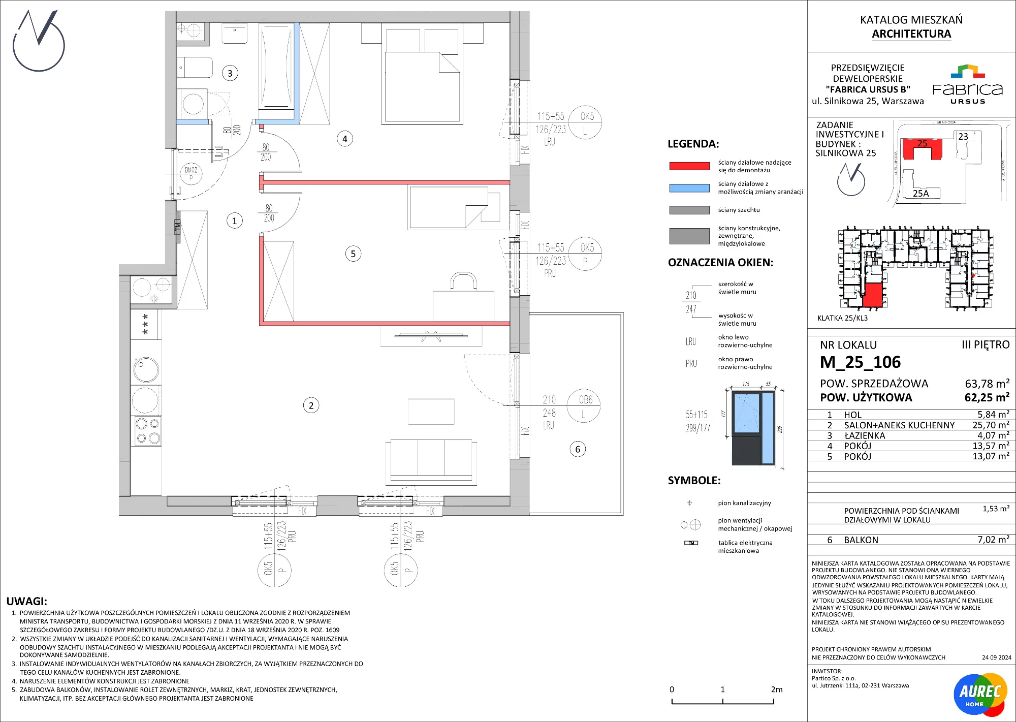 3 pokoje, mieszkanie 62,25 m², piętro 3, oferta nr M_25_106, Fabrica URSUS - Etap B, Warszawa, Ursus, Szamoty, ul. Silnikowa 23, 25