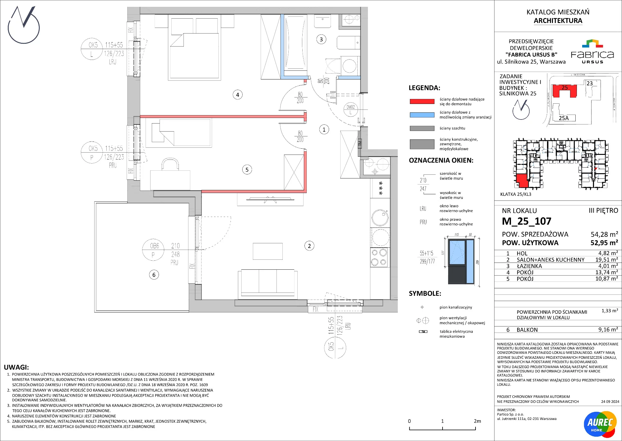 3 pokoje, mieszkanie 52,95 m², piętro 3, oferta nr M_25_107, Fabrica URSUS - Etap B, Warszawa, Ursus, Szamoty, ul. Silnikowa 23, 25