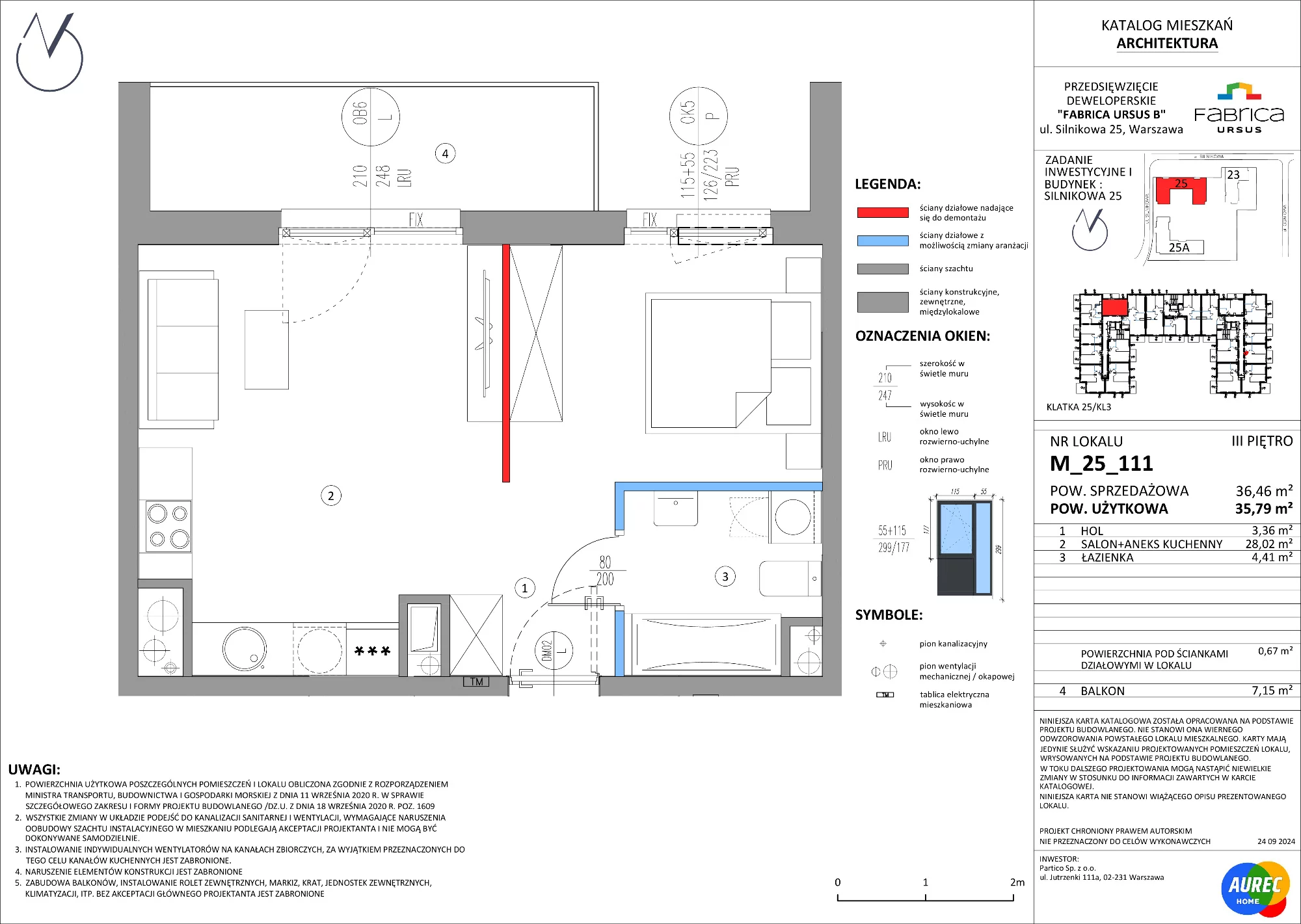 Mieszkanie 35,79 m², piętro 3, oferta nr M_25_111, Fabrica URSUS - Etap B, Warszawa, Ursus, Szamoty, ul. Silnikowa 23, 25