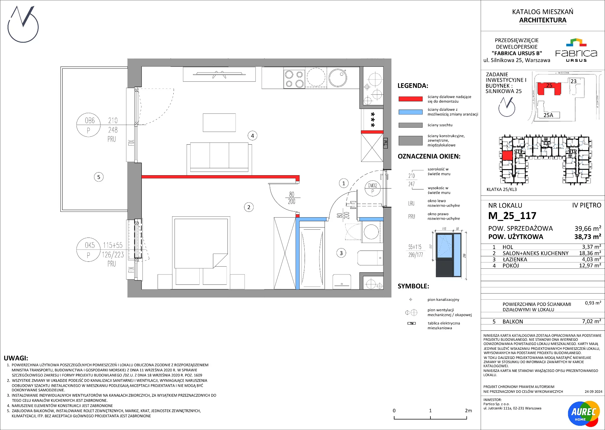 Mieszkanie 38,73 m², piętro 4, oferta nr M_25_117, Fabrica URSUS - Etap B, Warszawa, Ursus, Szamoty, ul. Silnikowa 23, 25