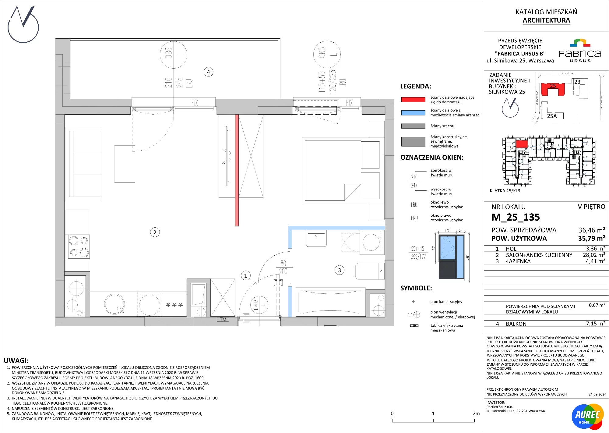 Mieszkanie 35,79 m², piętro 6, oferta nr M_25_135, Fabrica URSUS - Etap B, Warszawa, Ursus, Szamoty, ul. Silnikowa 23, 25