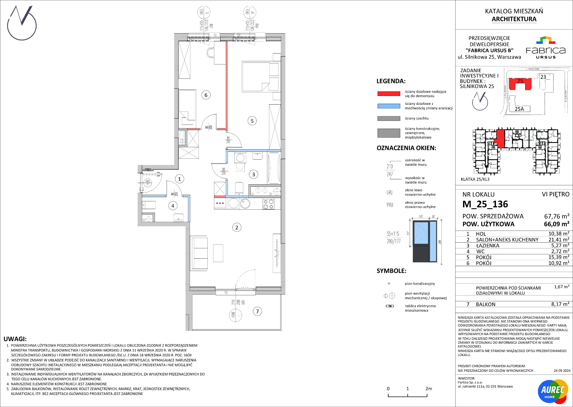 3 pokoje, mieszkanie 66,09 m², piętro 6, oferta nr M_25_136, Fabrica URSUS - Etap B, Warszawa, Ursus, Szamoty, ul. Silnikowa 23, 25