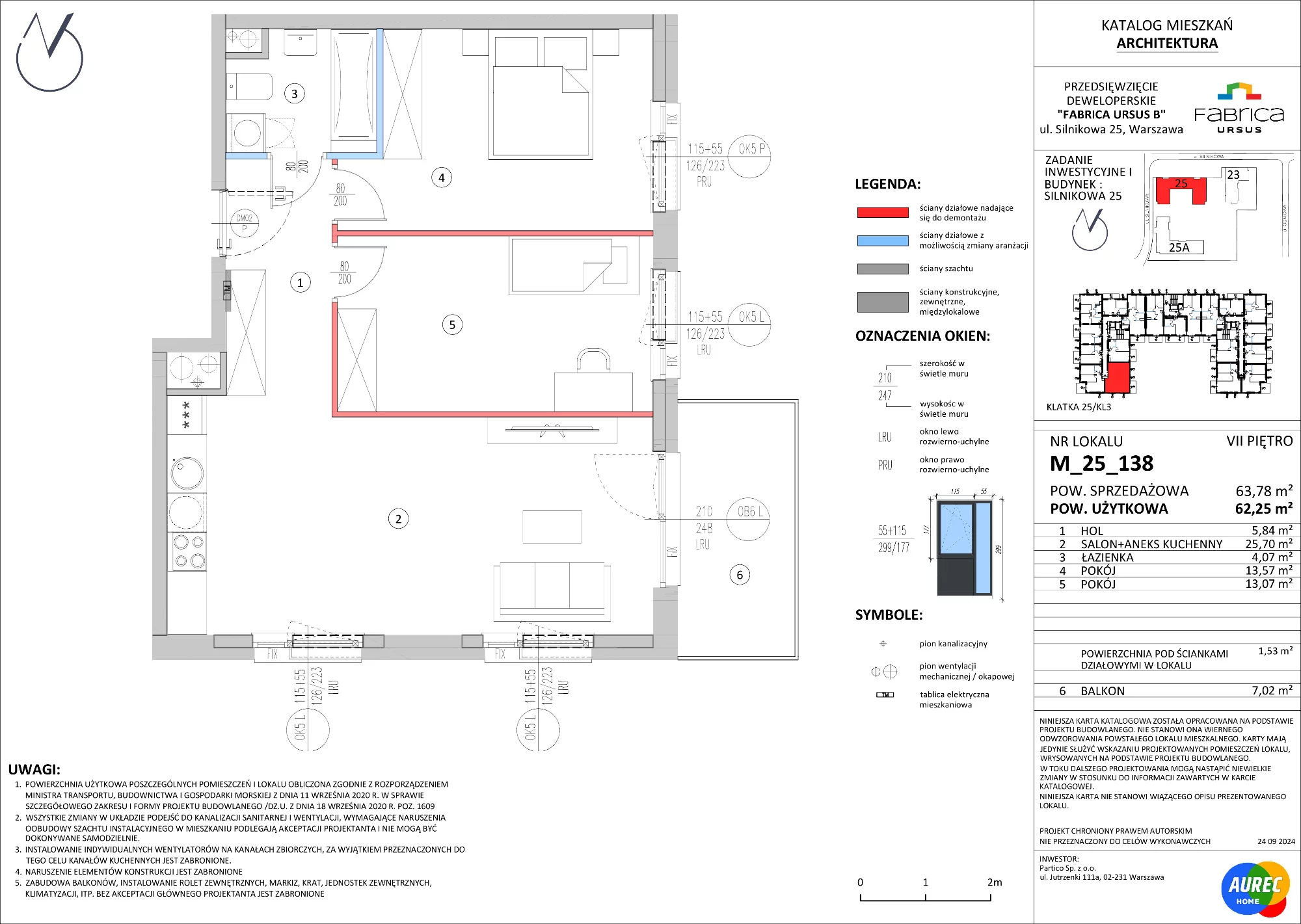 3 pokoje, mieszkanie 62,25 m², piętro 7, oferta nr M_25_138, Fabrica URSUS - Etap B, Warszawa, Ursus, Szamoty, ul. Silnikowa 23, 25