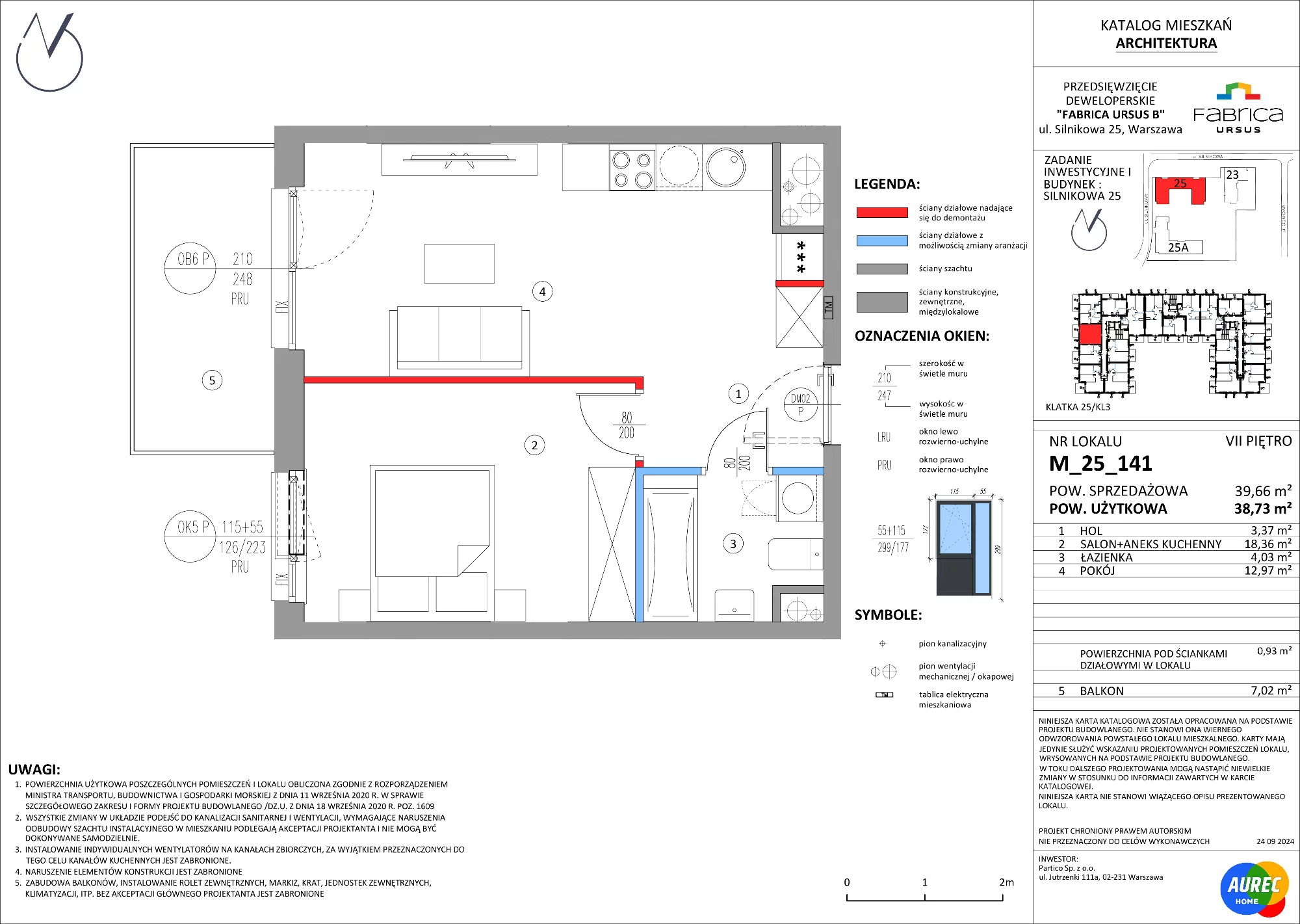 Mieszkanie 38,73 m², piętro 7, oferta nr M_25_141, Fabrica URSUS - Etap B, Warszawa, Ursus, Szamoty, ul. Silnikowa 23, 25