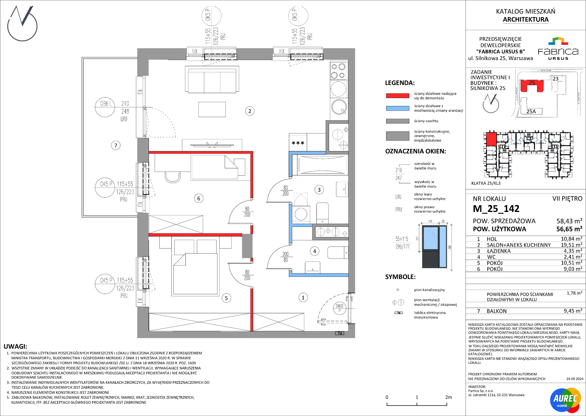 3 pokoje, mieszkanie 56,65 m², piętro 7, oferta nr M_25_142, Fabrica URSUS - Etap B, Warszawa, Ursus, Szamoty, ul. Silnikowa 23, 25