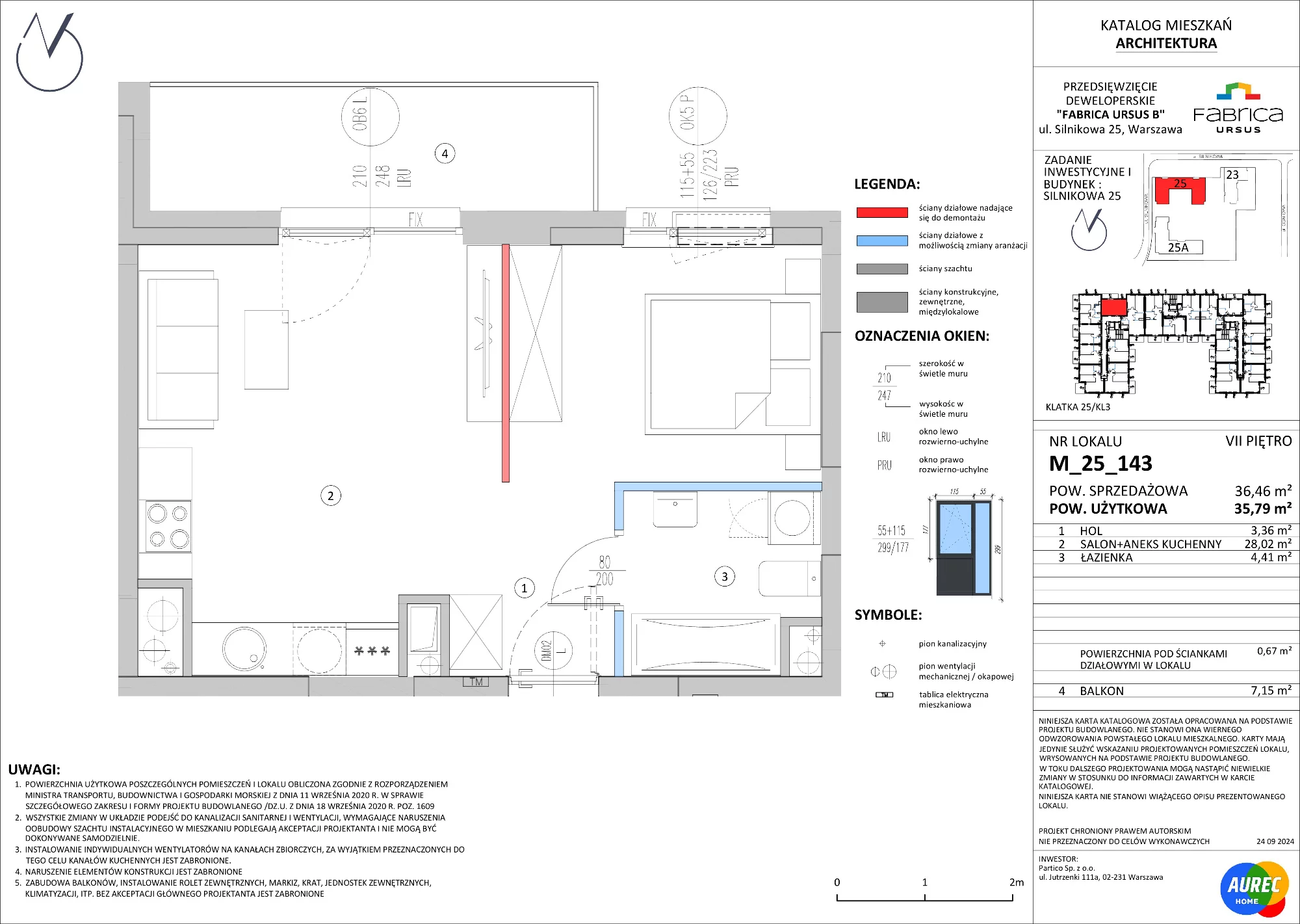 Mieszkanie 35,79 m², piętro 7, oferta nr M_25_143, Fabrica URSUS - Etap B, Warszawa, Ursus, Szamoty, ul. Silnikowa 23, 25