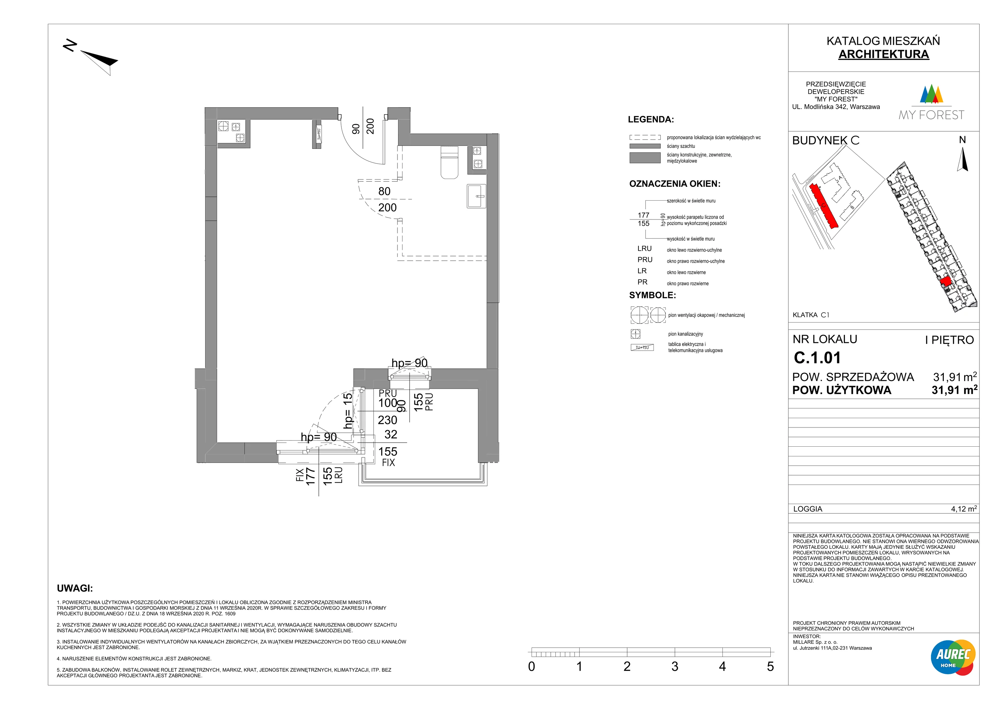 Lokal użytkowy 31,91 m², oferta nr C.1.01, My Forest - lokale użytkowe, Warszawa, Białołęka, ul. Modlińska 342