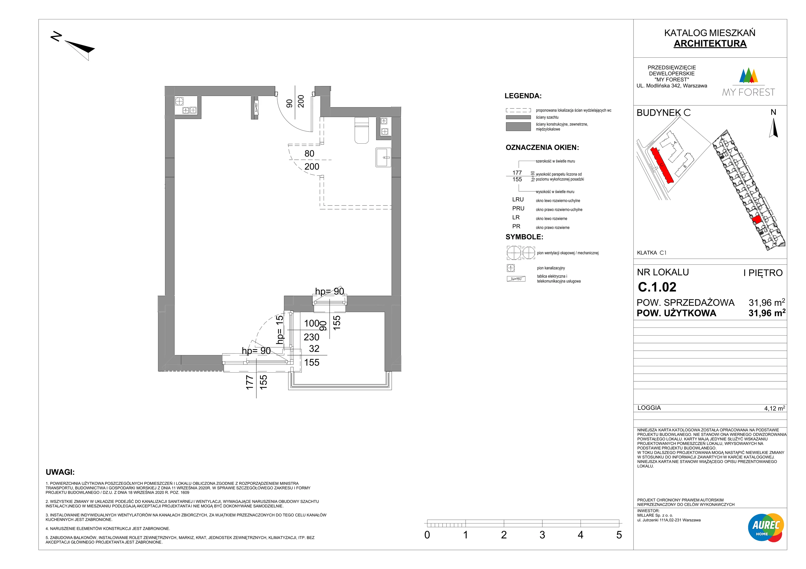 Lokal użytkowy 31,96 m², oferta nr C.1.02, My Forest - lokale użytkowe, Warszawa, Białołęka, ul. Modlińska 342