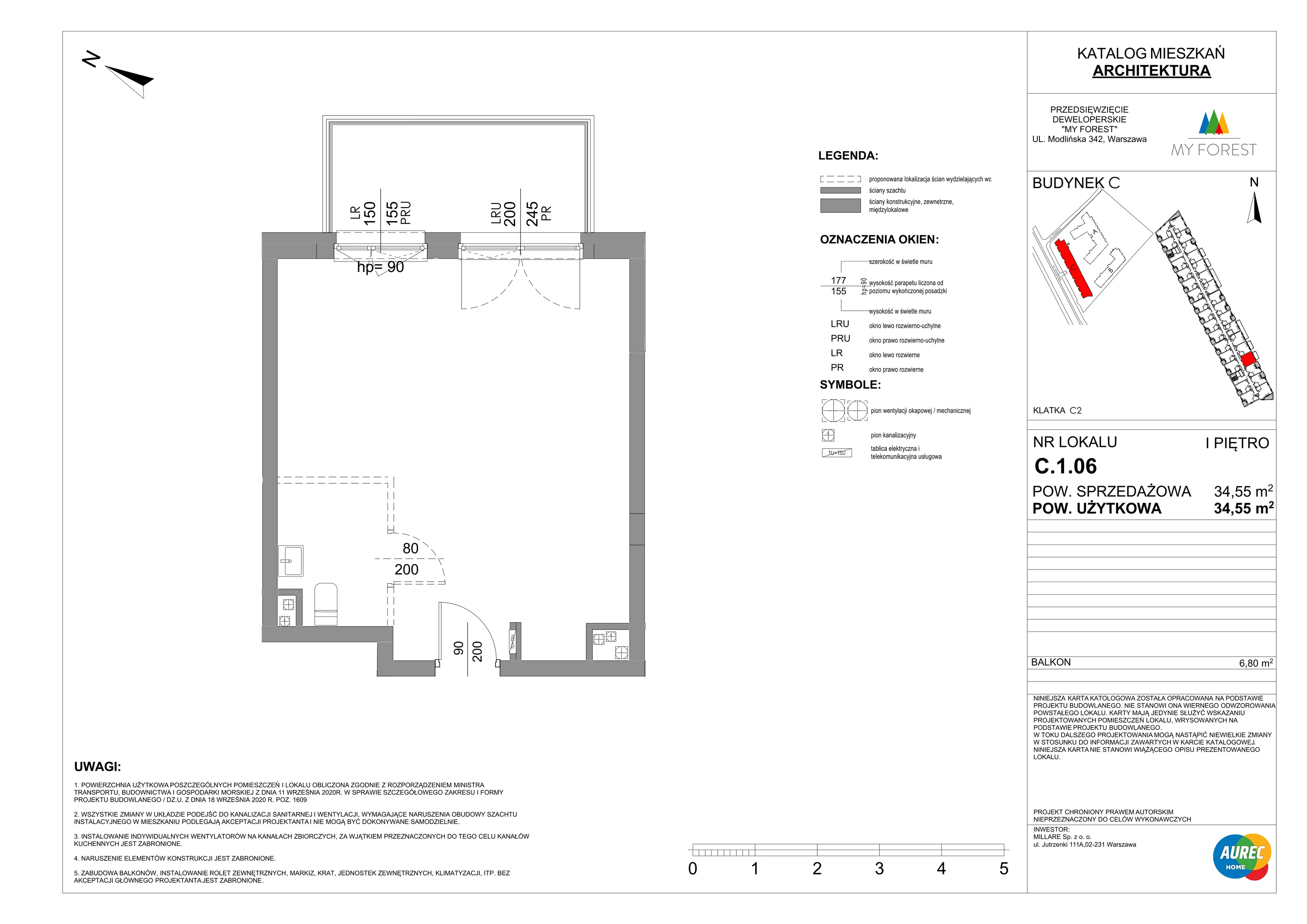 Lokal użytkowy 34,55 m², oferta nr C.1.06, My Forest - lokale użytkowe, Warszawa, Białołęka, ul. Modlińska 342