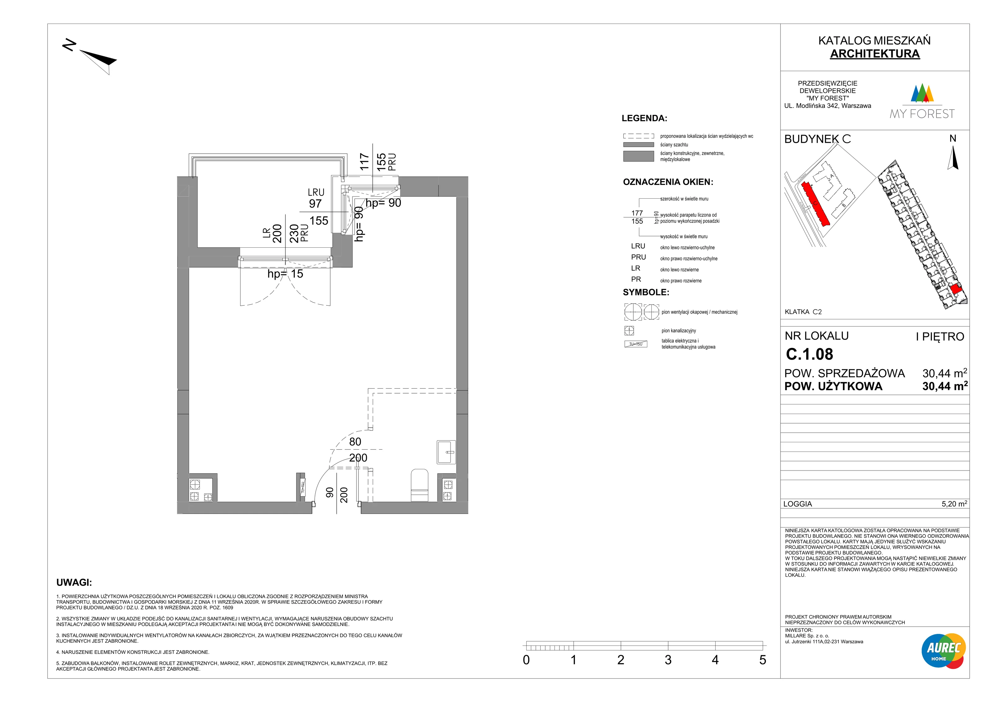 Lokal użytkowy 30,44 m², oferta nr C.1.08, My Forest - lokale użytkowe, Warszawa, Białołęka, ul. Modlińska 342