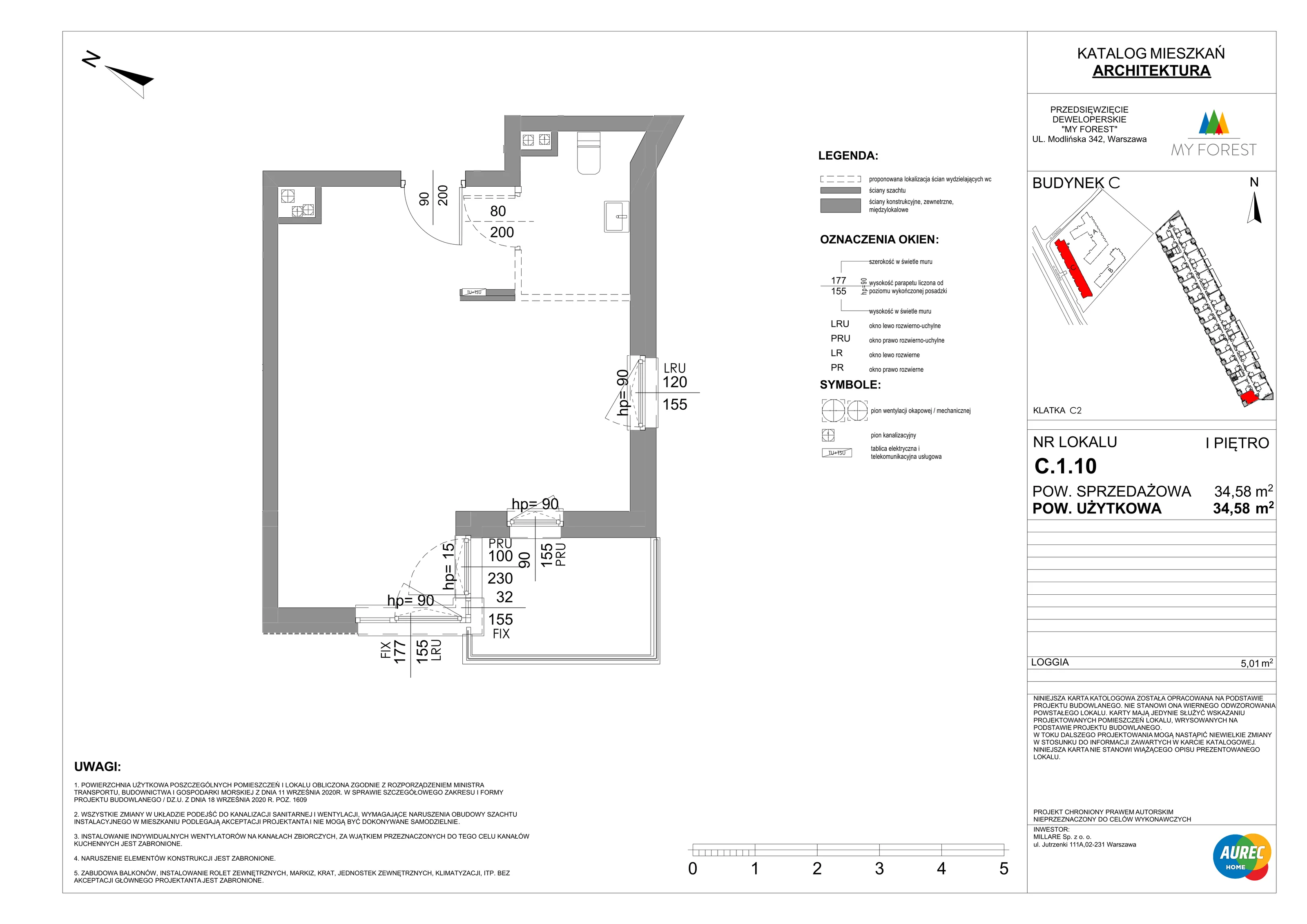 Lokal użytkowy 34,58 m², oferta nr C.1.10, My Forest - lokale użytkowe, Warszawa, Białołęka, ul. Modlińska 342