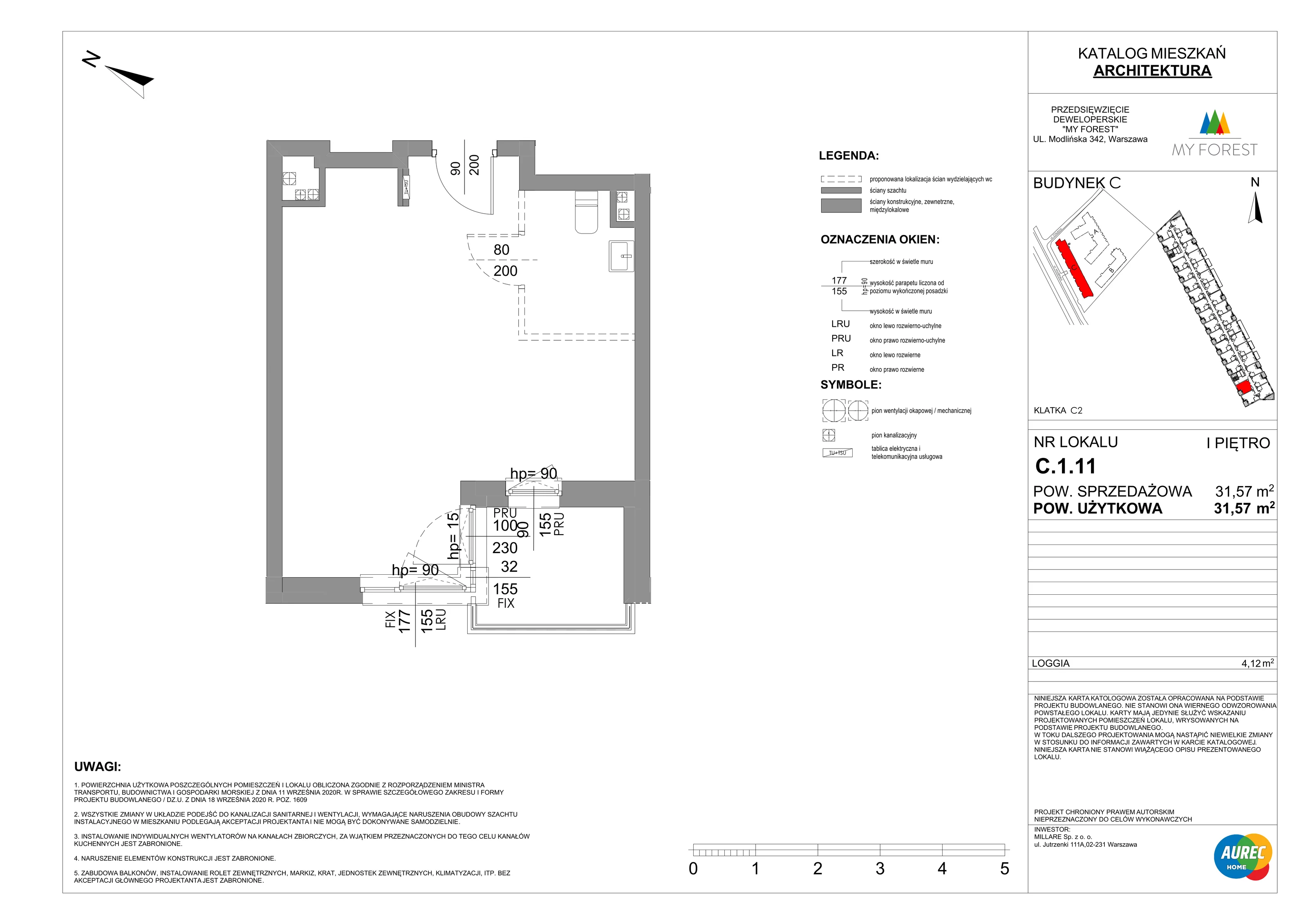 Lokal użytkowy 31,57 m², oferta nr C.1.11, My Forest - lokale użytkowe, Warszawa, Białołęka, ul. Modlińska 342