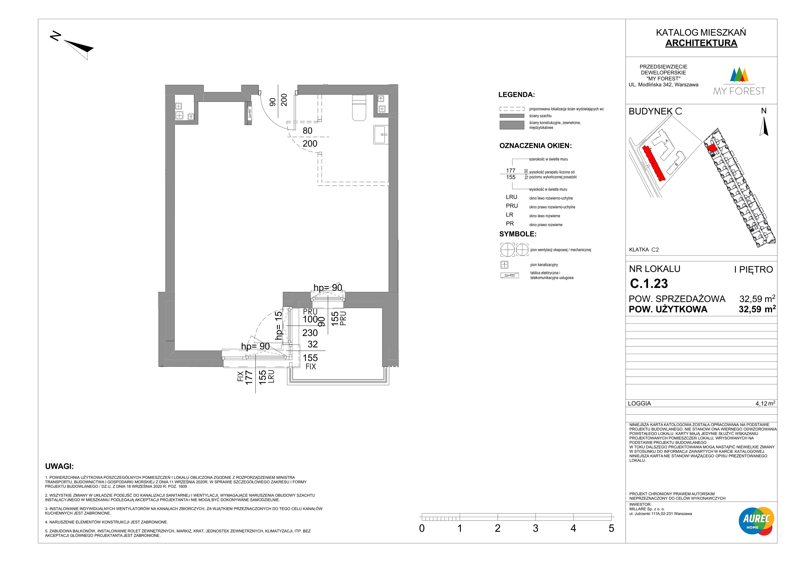 Lokal użytkowy 32,59 m², oferta nr C.1.23, My Forest - lokale użytkowe, Warszawa, Białołęka, ul. Modlińska 342