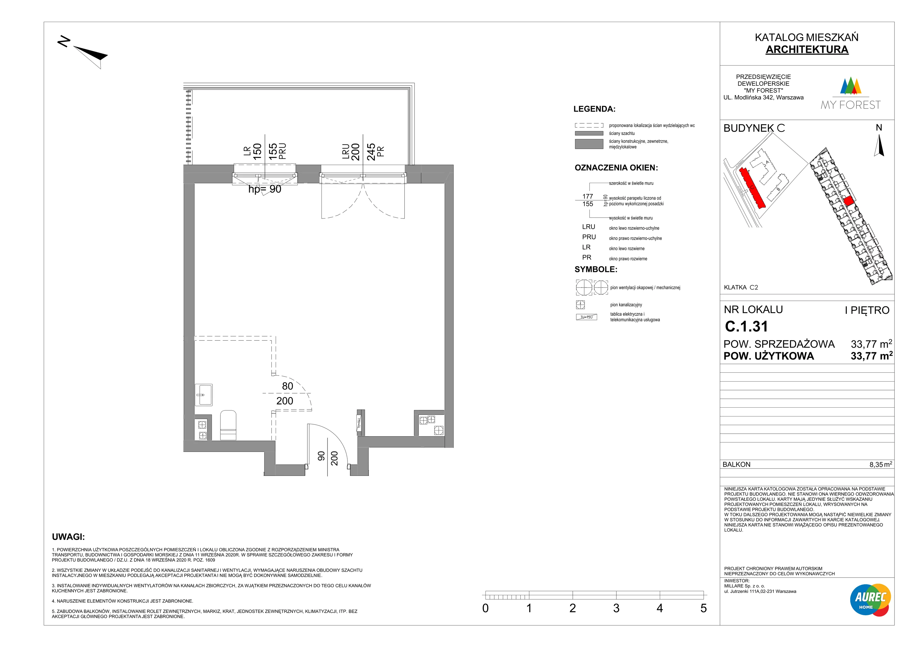 Lokal użytkowy 33,77 m², oferta nr C.1.31, My Forest - lokale użytkowe, Warszawa, Białołęka, ul. Modlińska 342