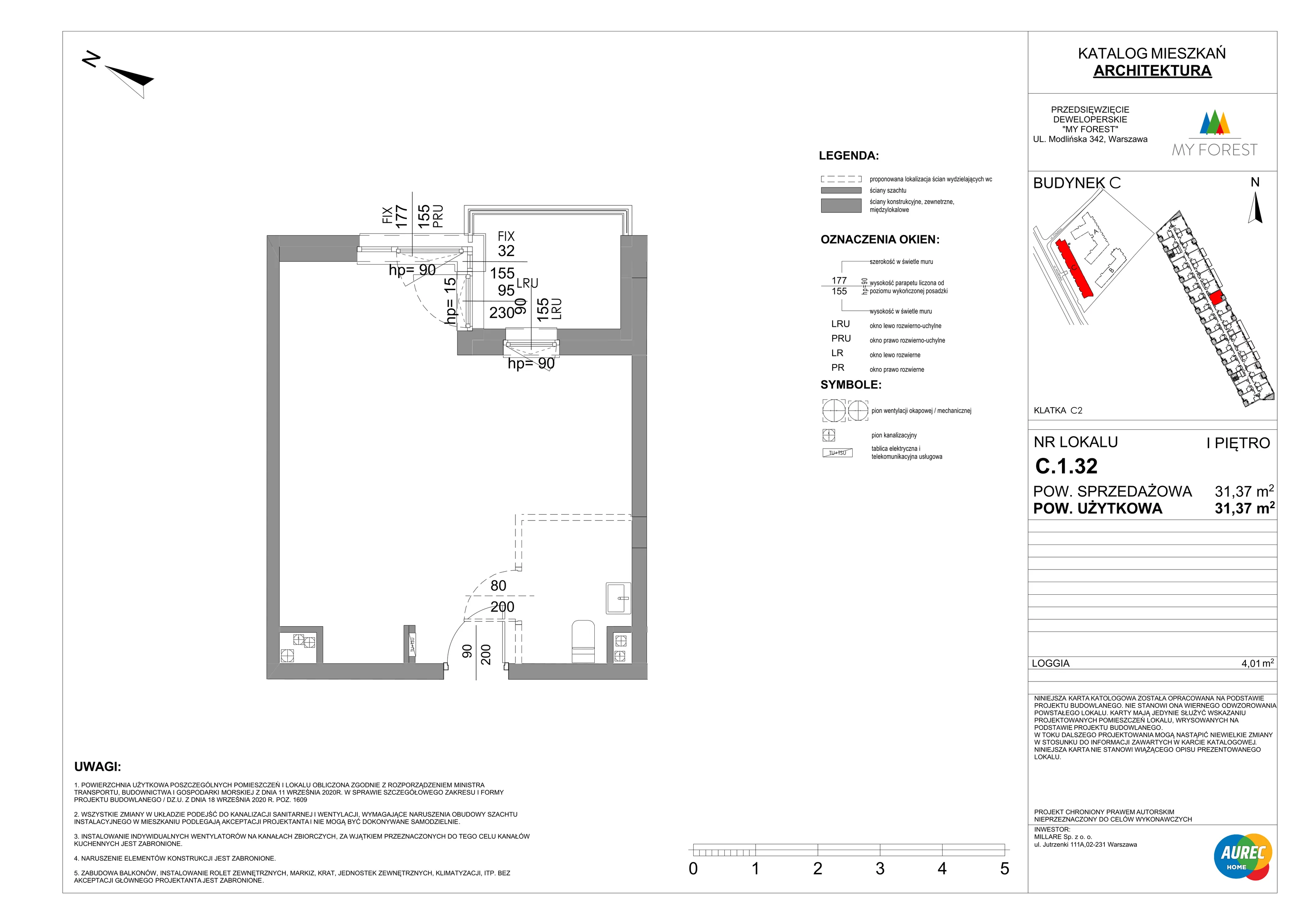 Lokal użytkowy 31,37 m², oferta nr C.1.32, My Forest - lokale użytkowe, Warszawa, Białołęka, ul. Modlińska 342