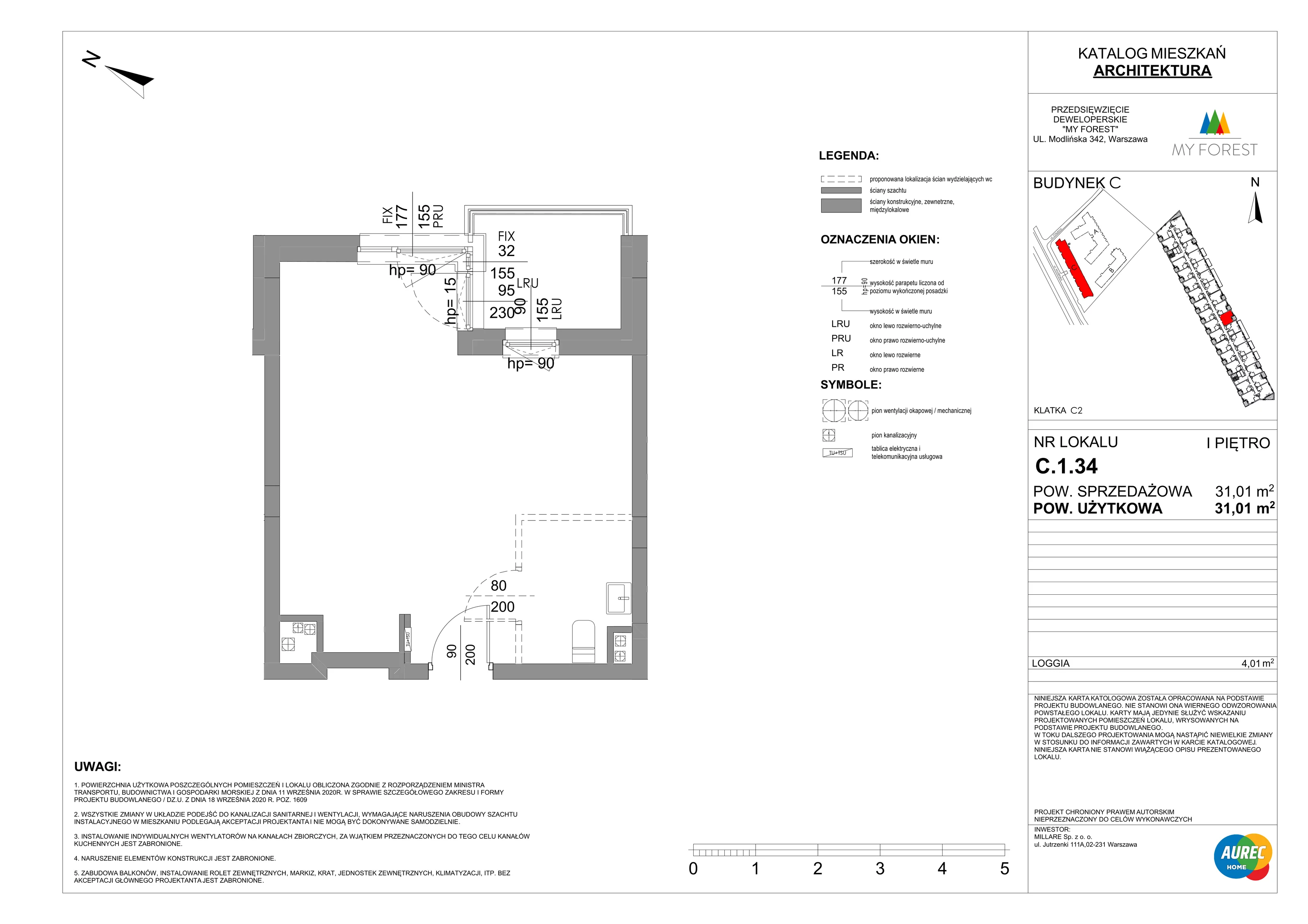 Lokal użytkowy 31,01 m², oferta nr C.1.34, My Forest - lokale użytkowe, Warszawa, Białołęka, ul. Modlińska 342