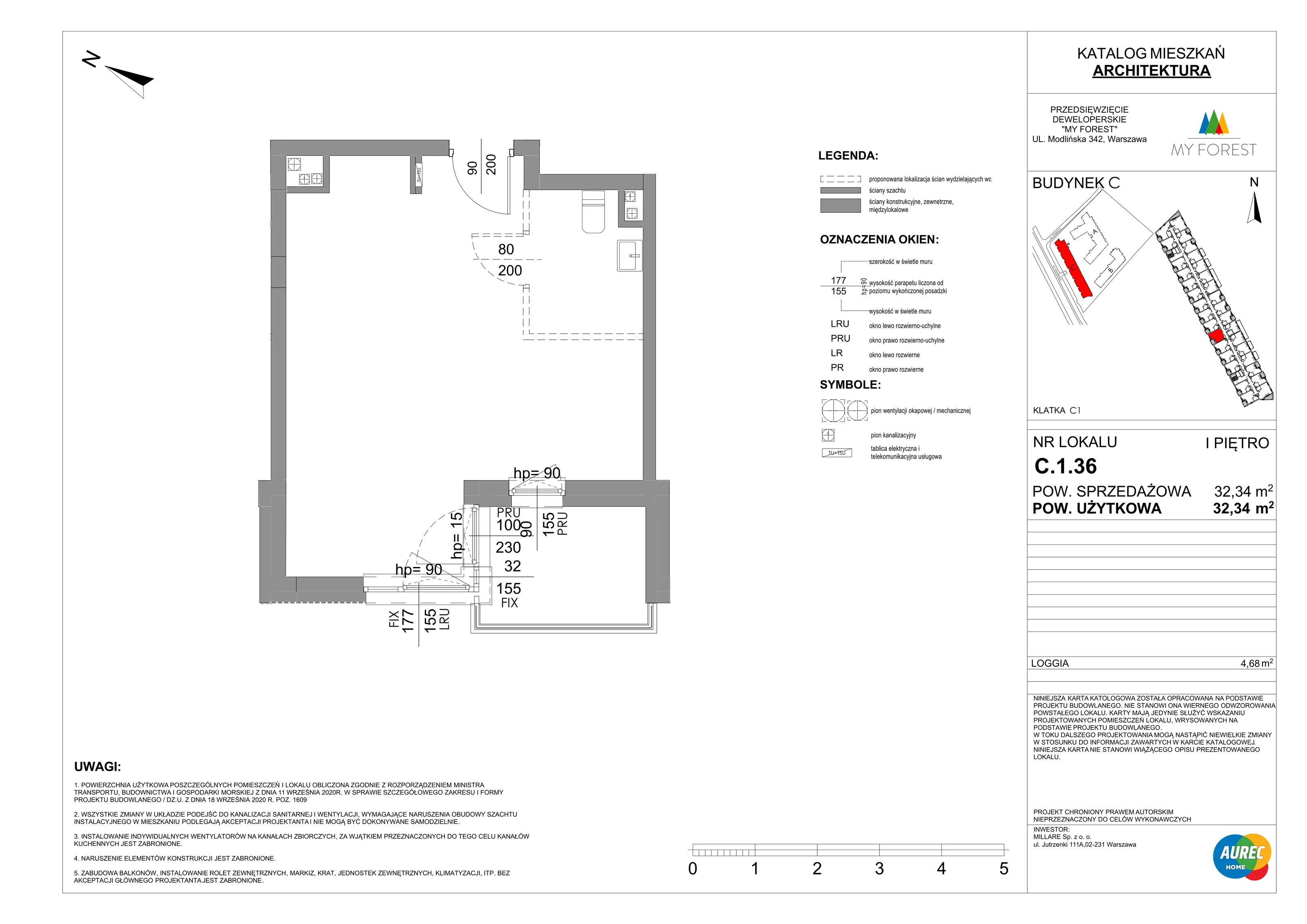 Lokal użytkowy 32,34 m², oferta nr C.1.36, My Forest - lokale użytkowe, Warszawa, Białołęka, ul. Modlińska 342