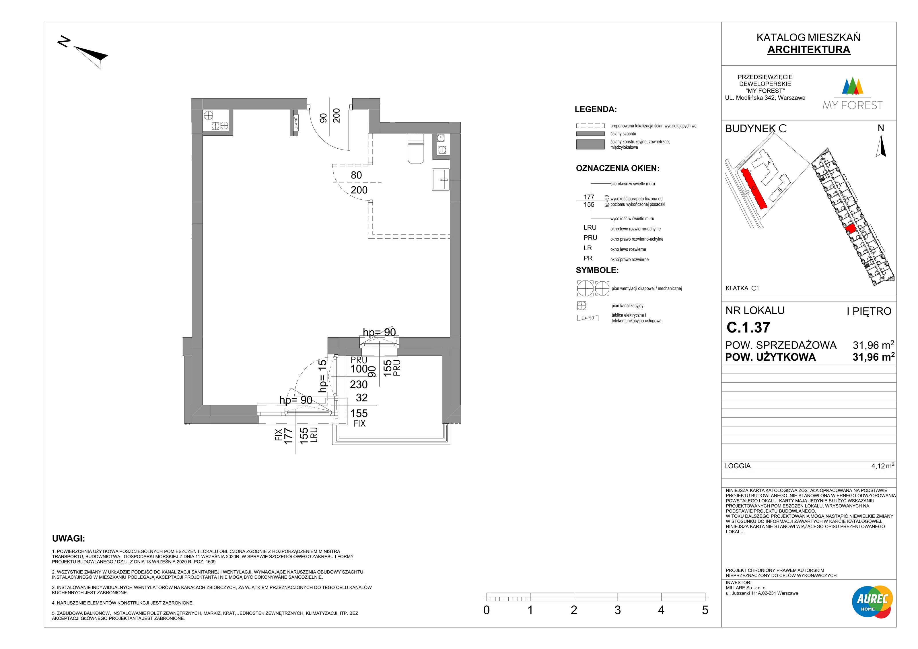 Lokal użytkowy 31,96 m², oferta nr C.1.37, My Forest - lokale użytkowe, Warszawa, Białołęka, ul. Modlińska 342